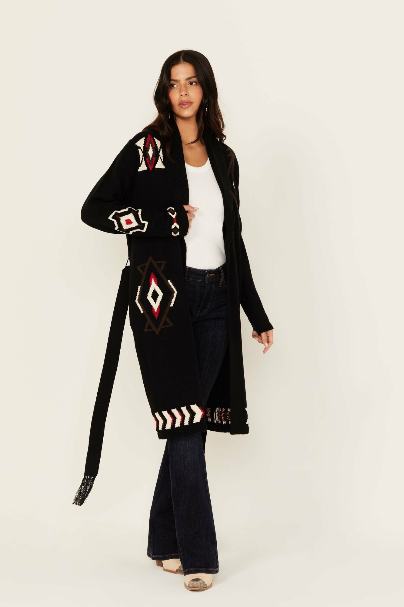 Idyllwind Leopole Long Cardigan Black