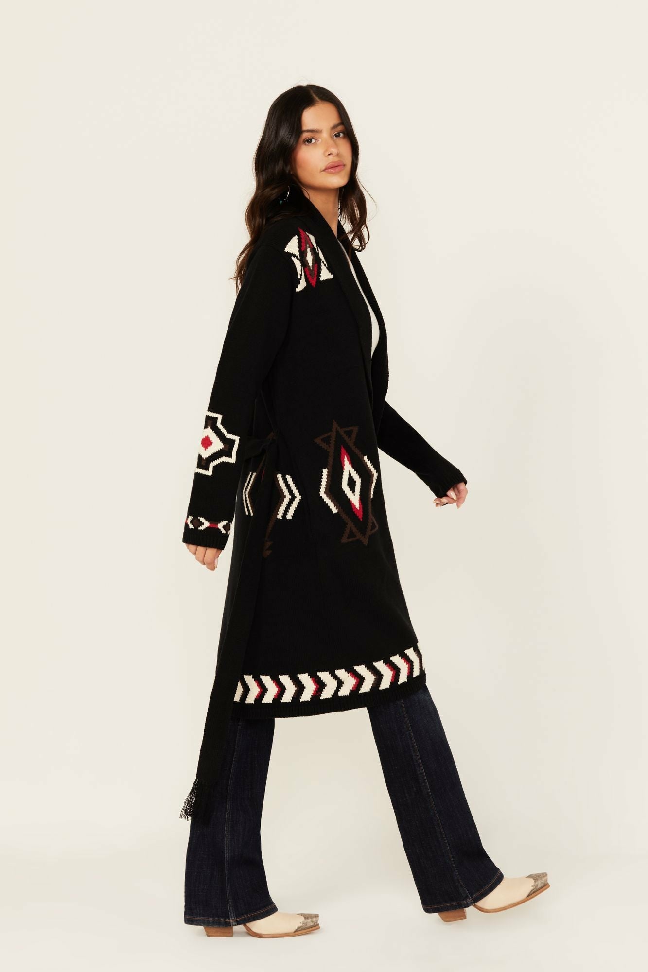 Idyllwind Leopole Long Cardigan Black
