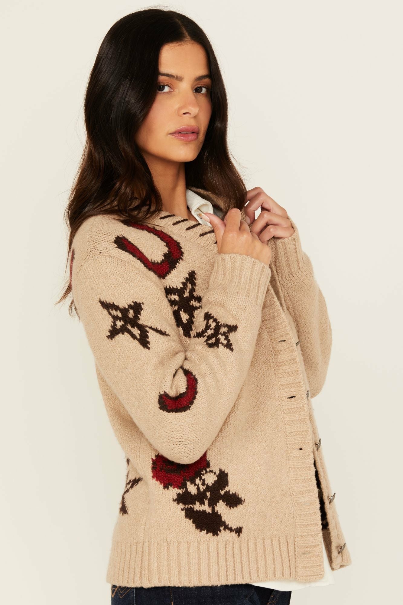 Idyllwind Malta Western Button-Down Cardigan Sand