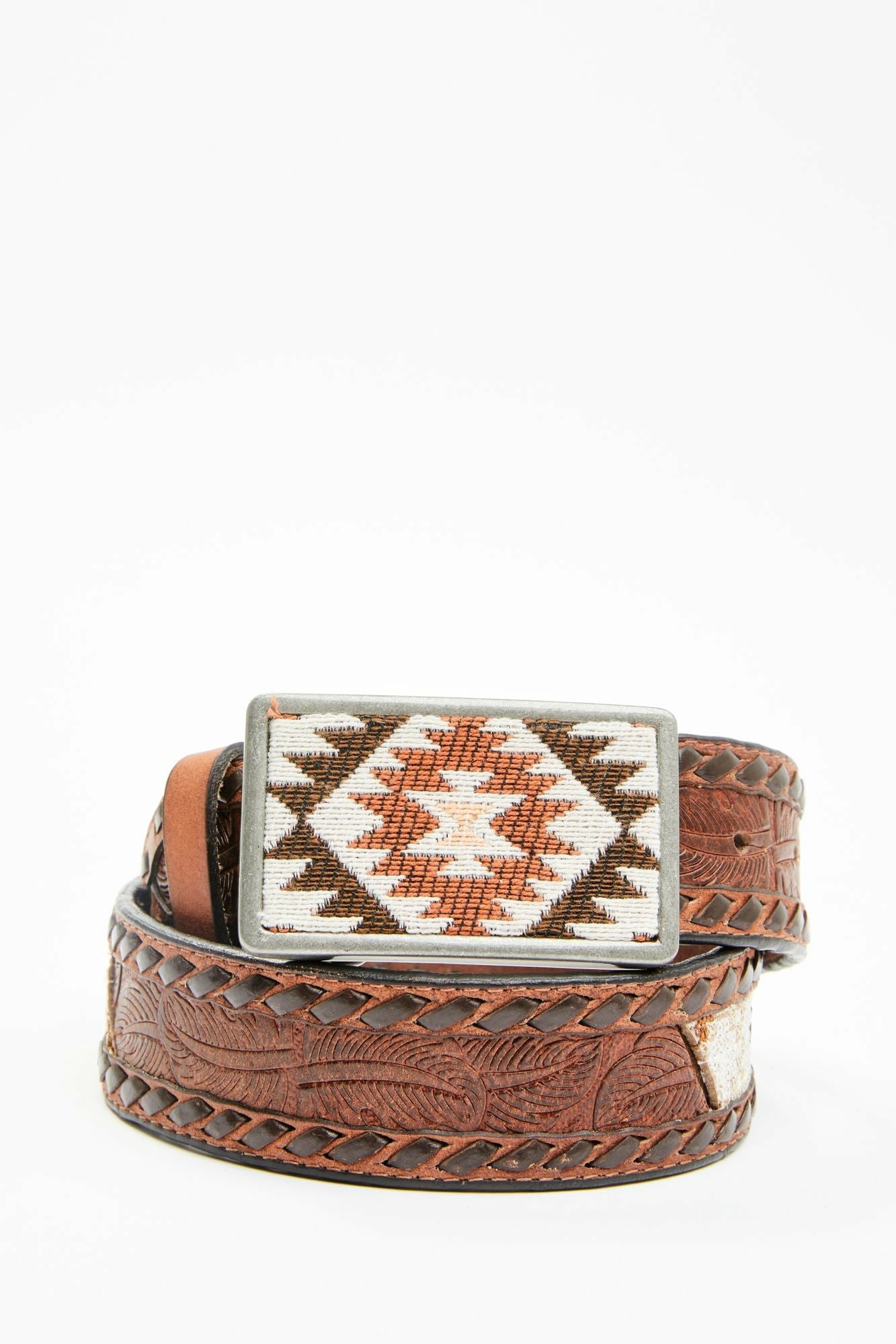 Idyllwind Tooled Southwestern Square Buckle Belt Tan