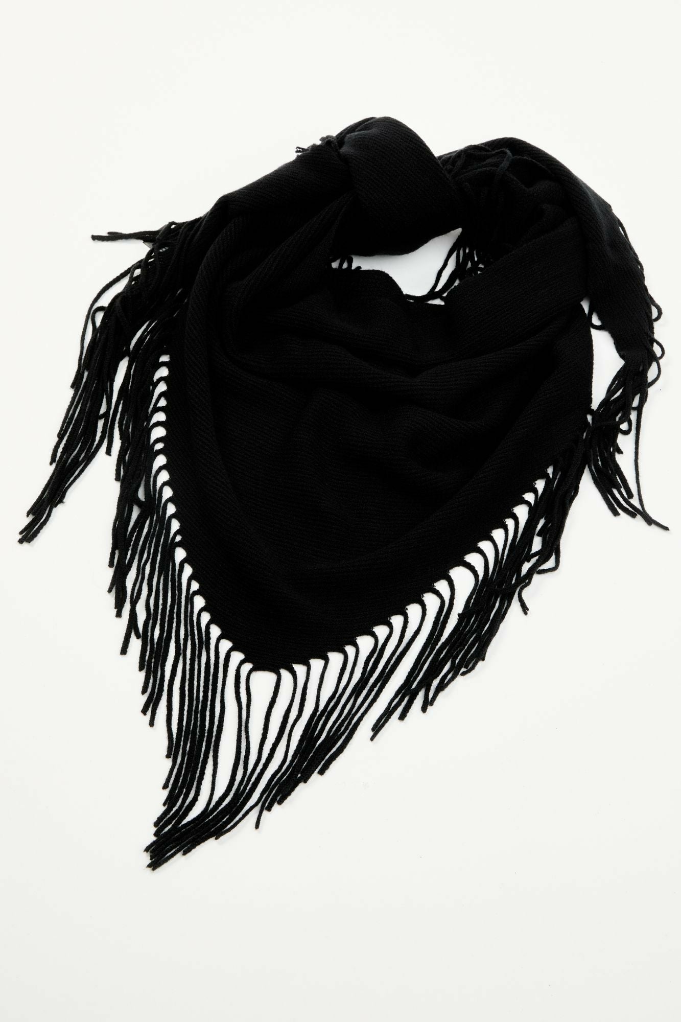 Idyllwind Vera Fringe Knit Scarf Black