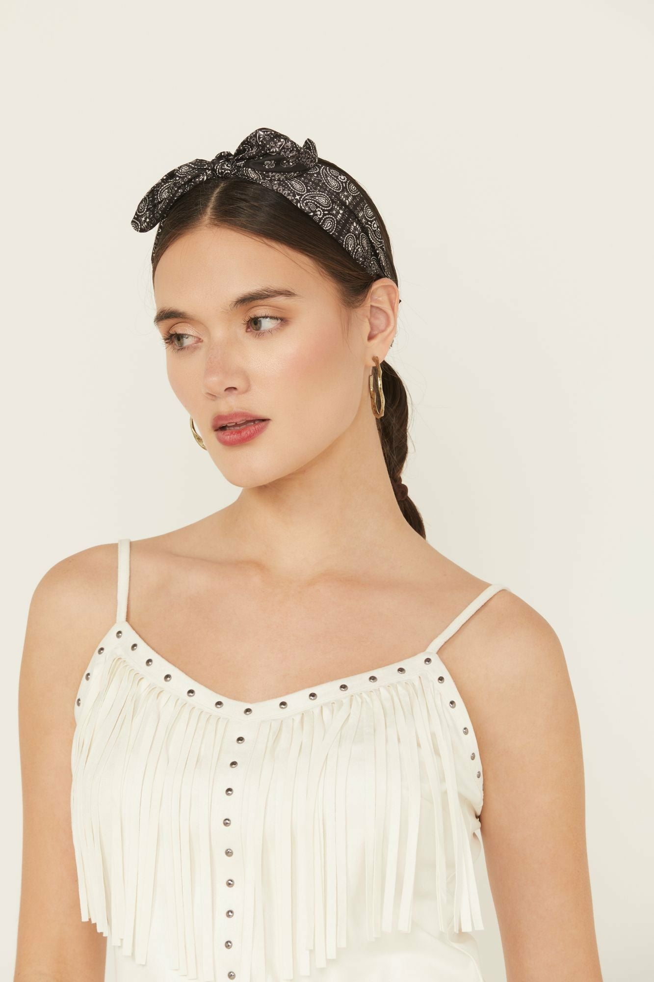 Idyllwind Glynda Bandana Print Headband Black