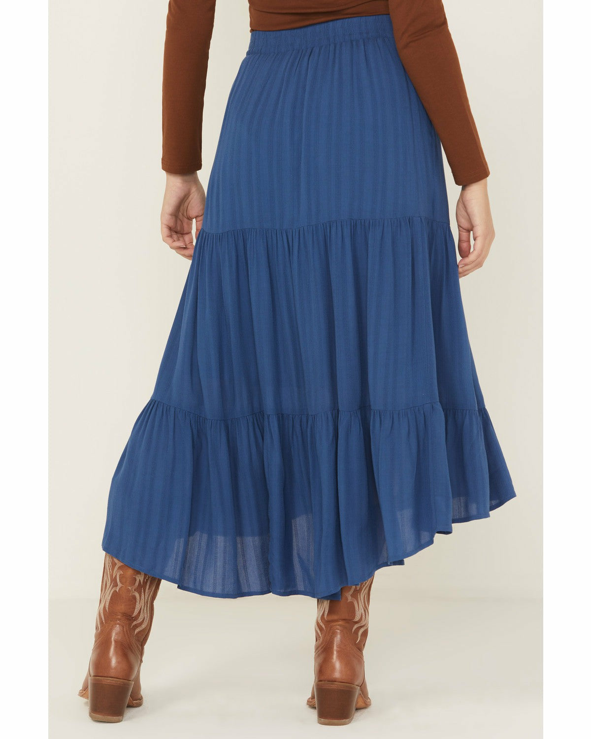 Idyllwind Preston High-Low Midi Skirt Blue