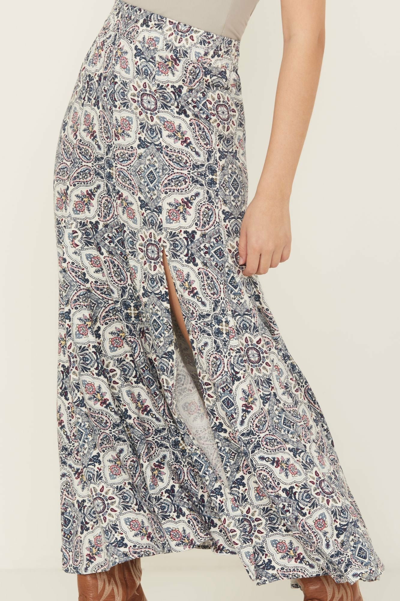 Idyllwind Garrison Printed Maxi Skirt Ivory