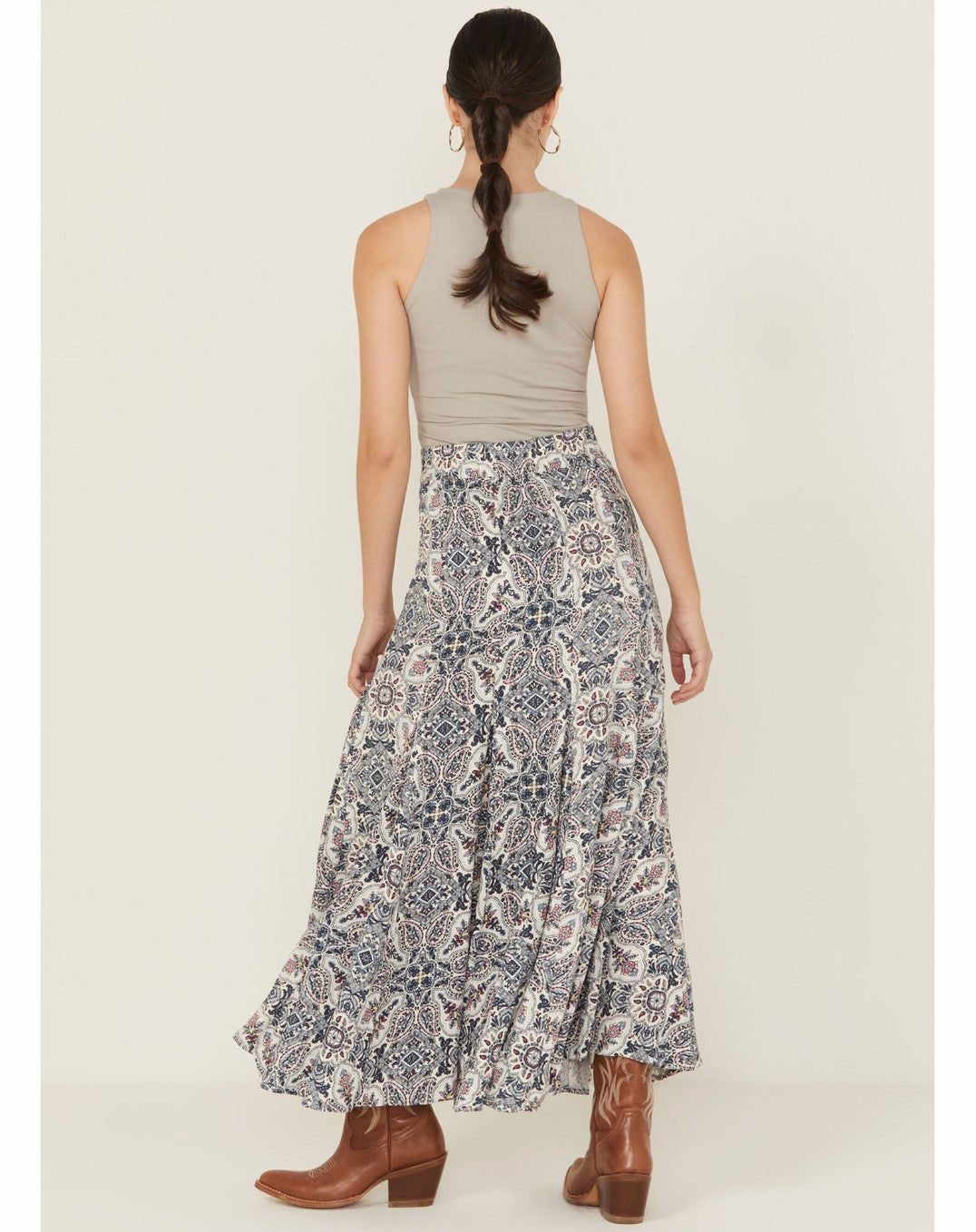 Idyllwind Garrison Printed Maxi Skirt Ivory