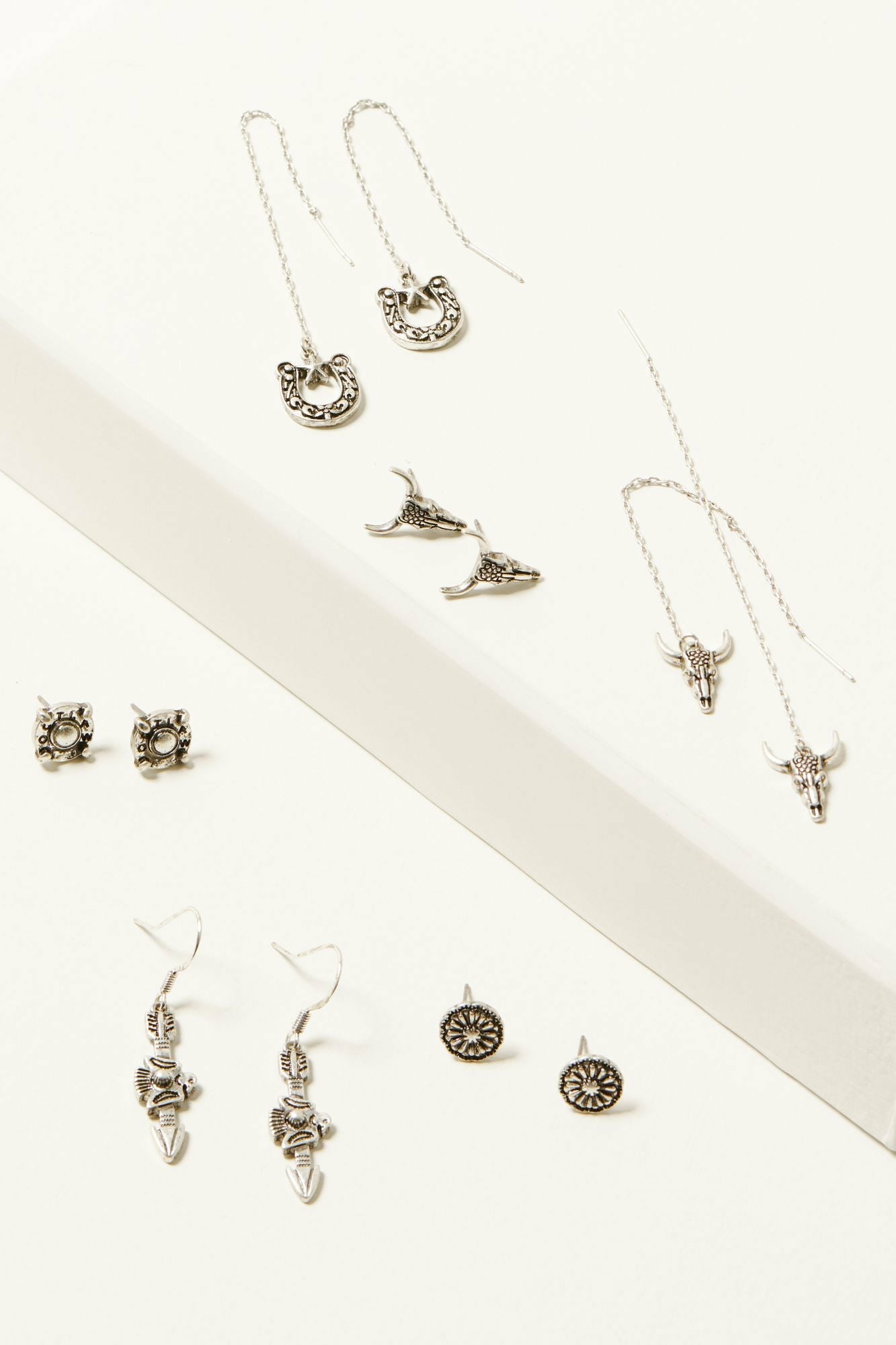 Idyllwind Alabama Steerhead Earring Set - 5 Piece Silver