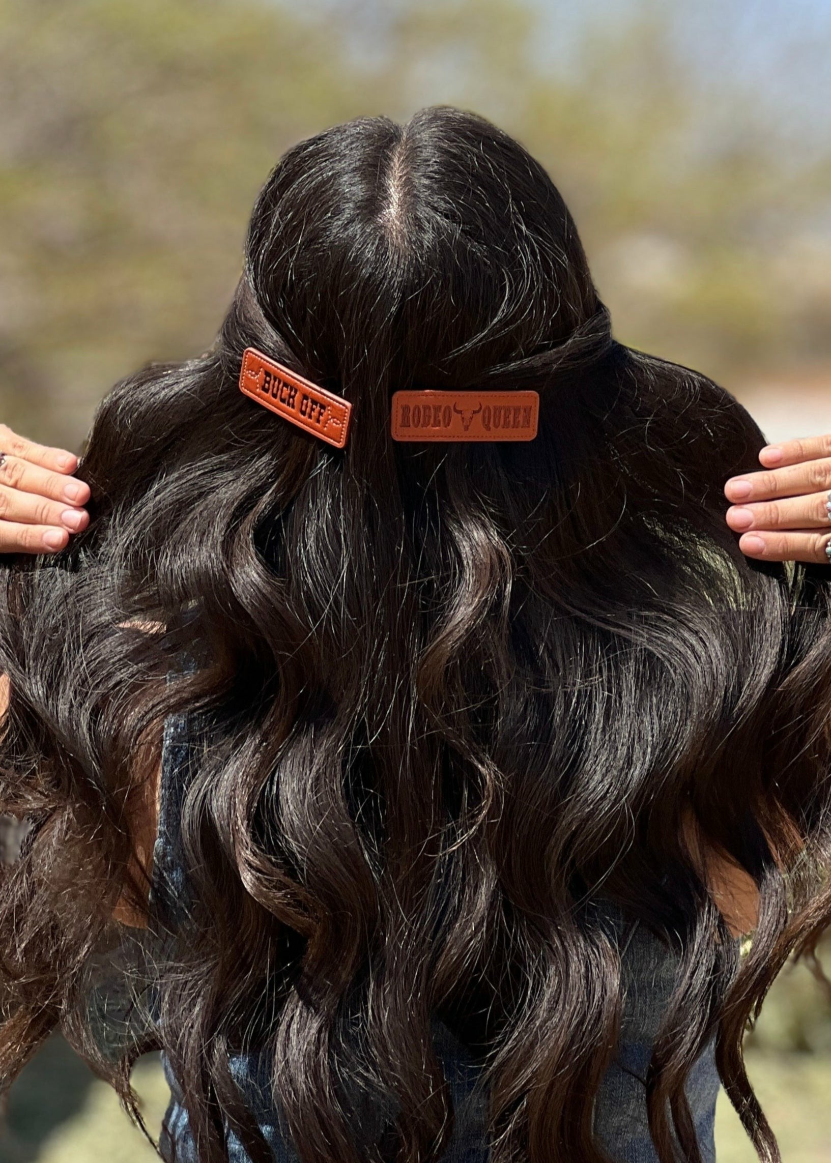 Idyllwind Buck Off Faux Leather Hair Clip Set - 2 Piece Brown