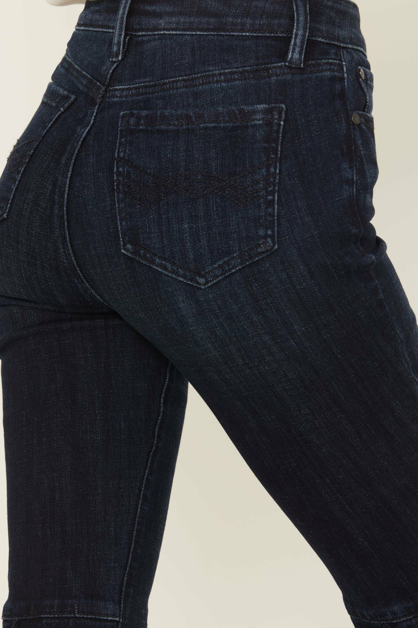 Idyllwind Allessio Dark Wash High Rise Fringe Bootcut Super Stretch Denim Jeans Dark Wash