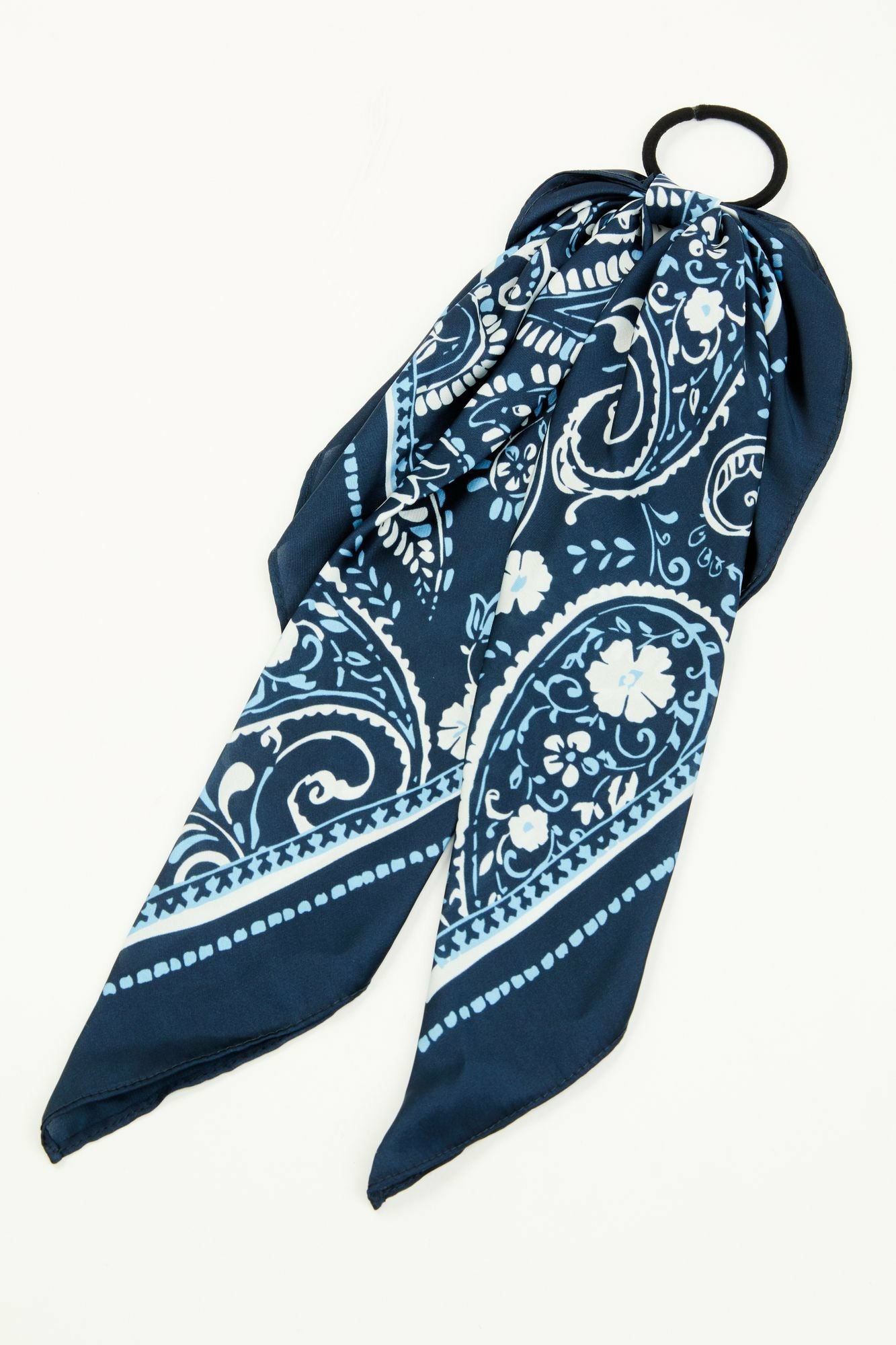 Idyllwind Peyton Bandana Print Hair Tie Set - 2 Piece Dark Blue