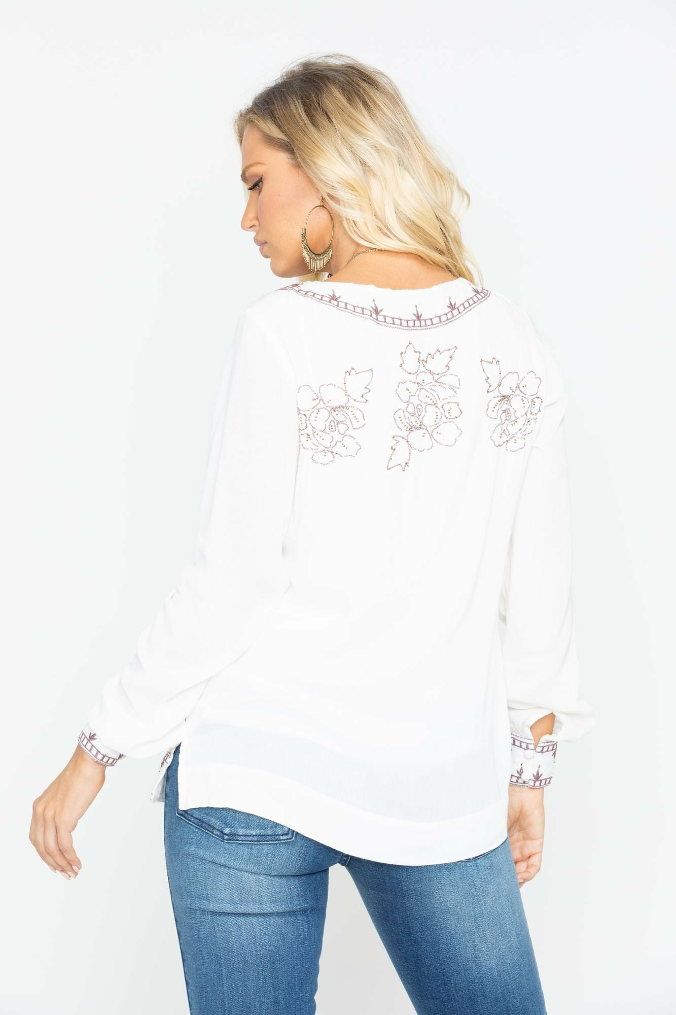 Idyllwind Homegrown Lace Up Tunic Top Ivory