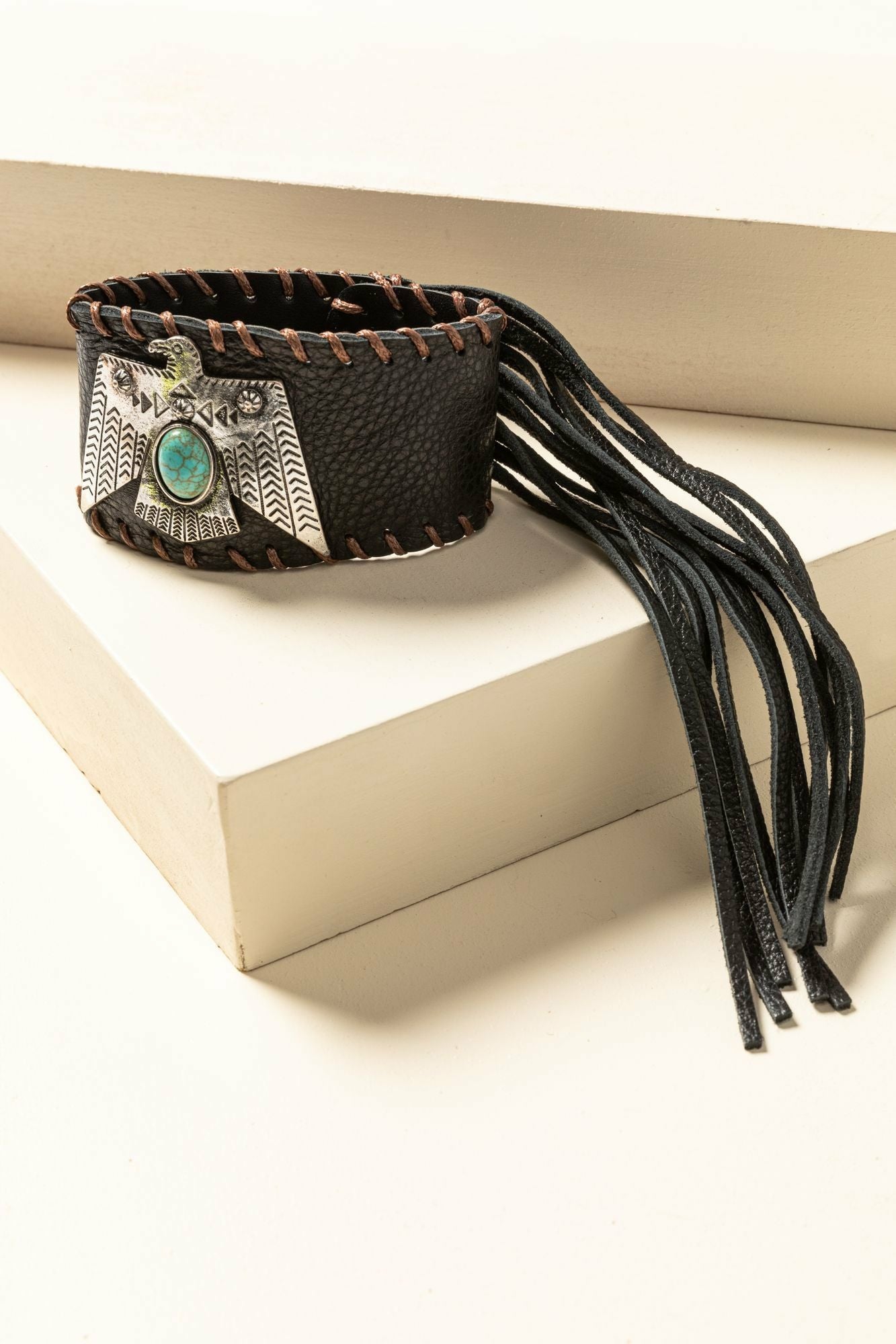 Idyllwind Thunderbird Leather Cuff Bracelet Brown