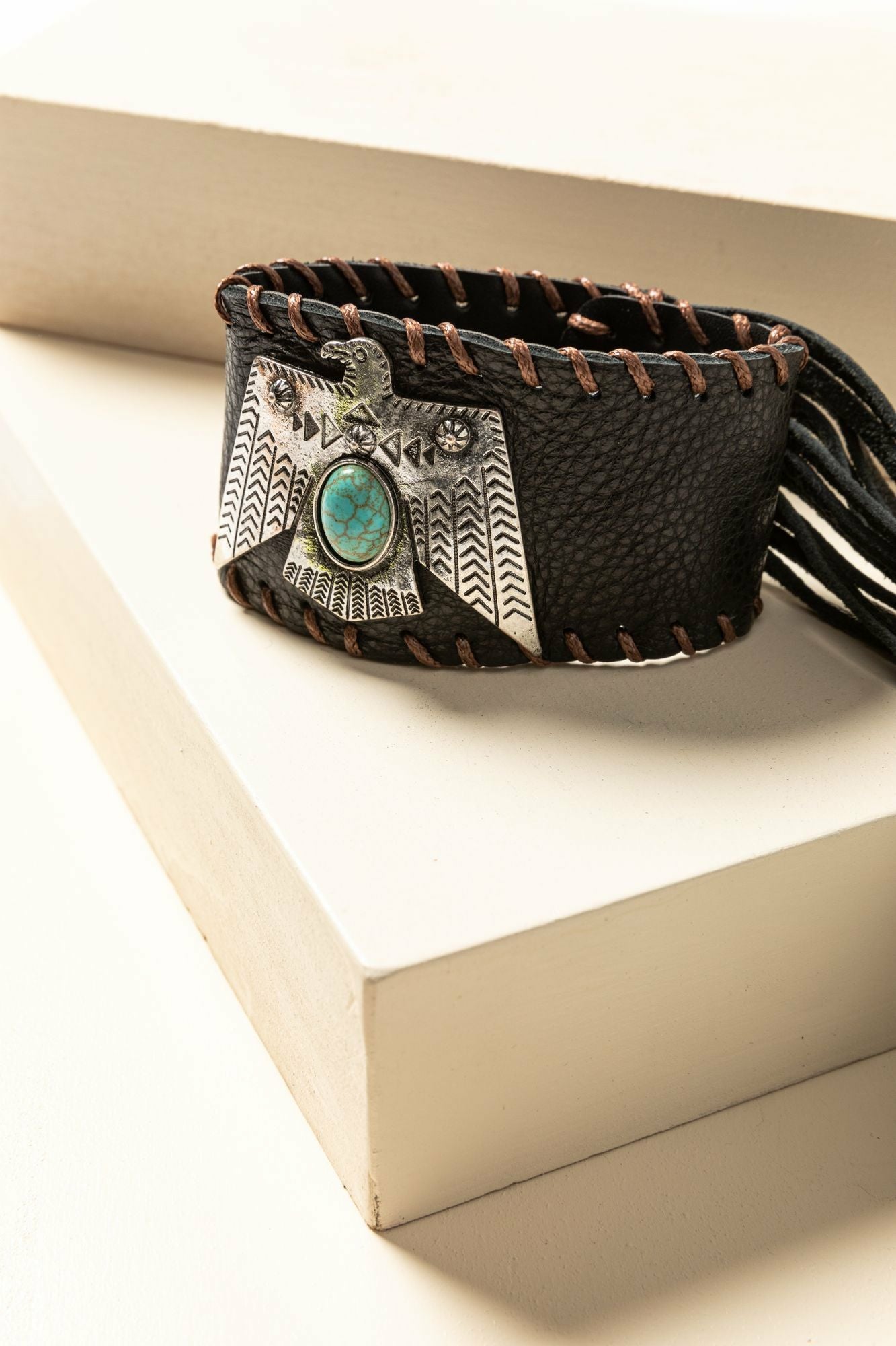 Idyllwind Thunderbird Leather Cuff Bracelet Brown
