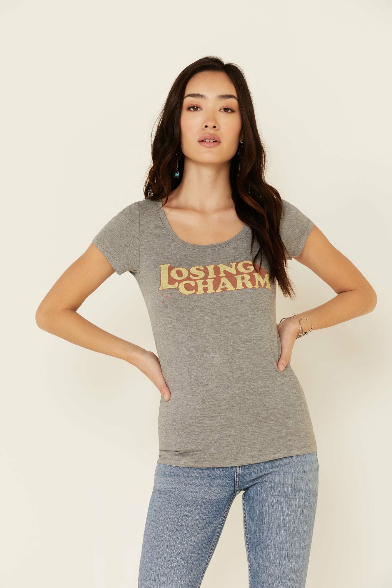 Idyllwind Losing Charm Trustie Tee Heather Grey