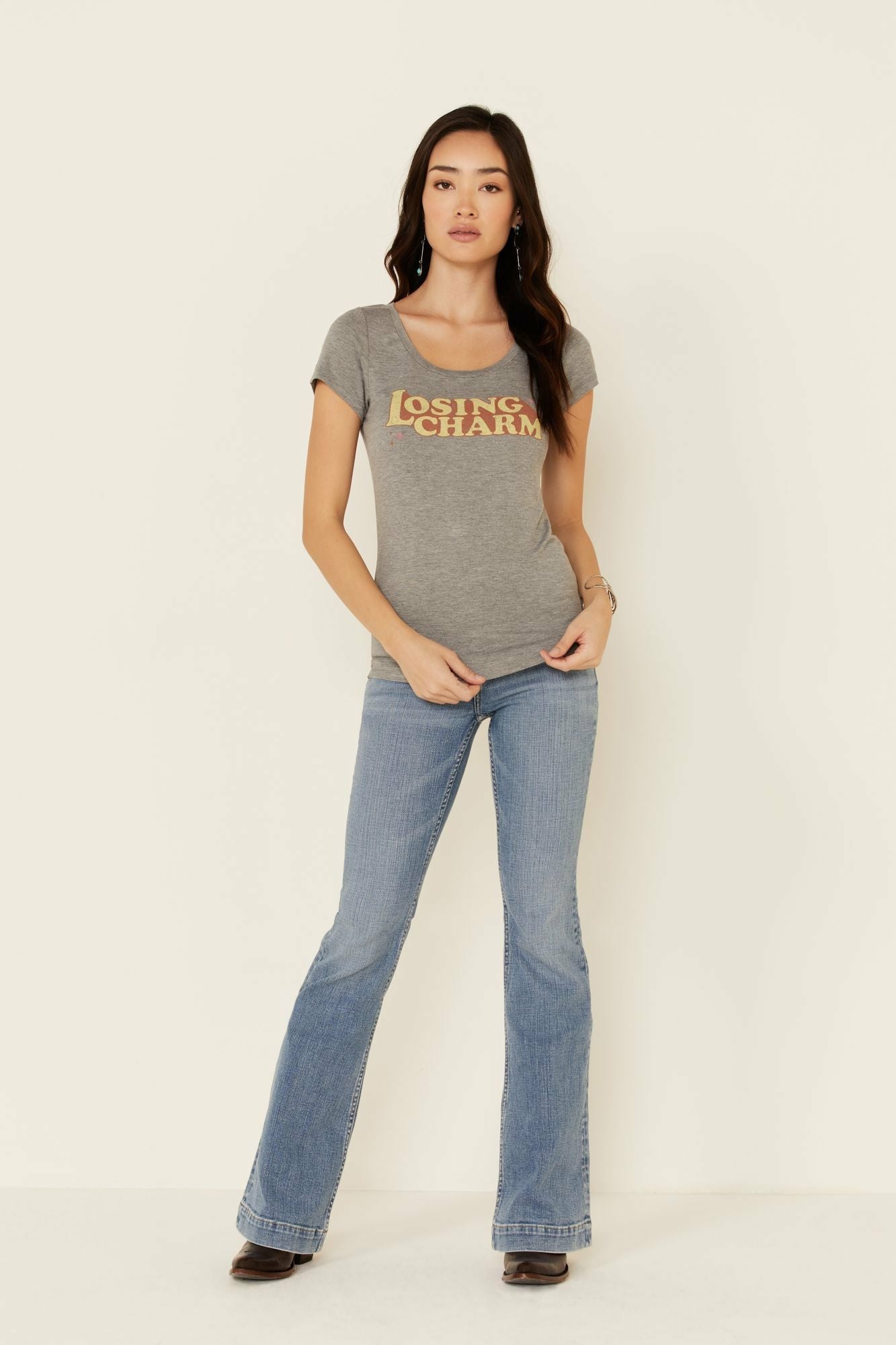 Idyllwind Losing Charm Trustie Tee Heather Grey