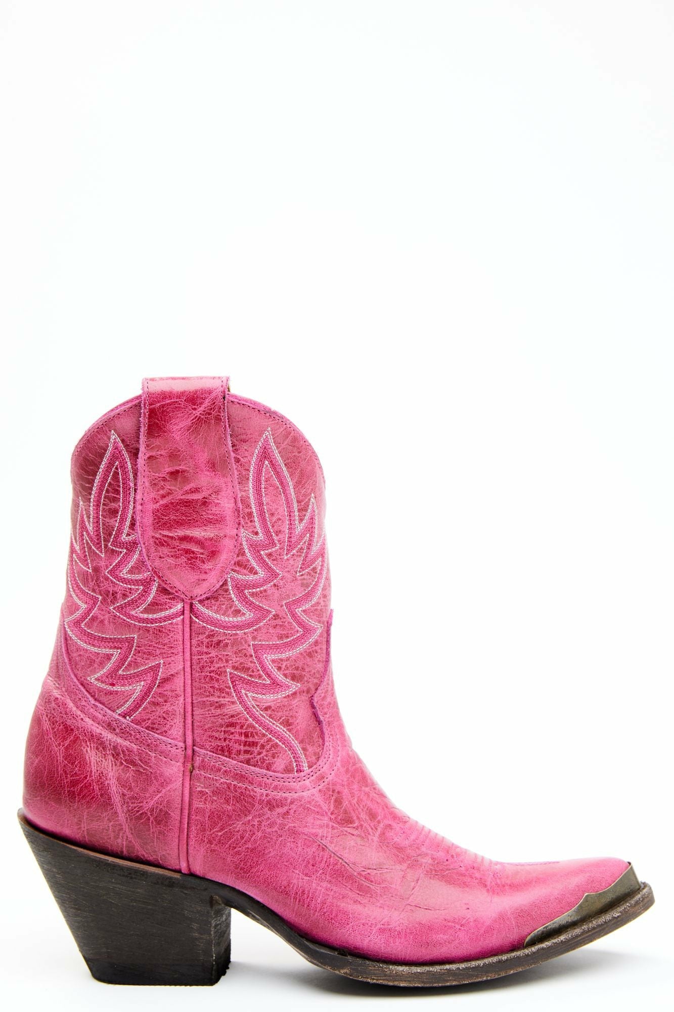 Idyllwind Wheels Pink Leather Western Booties - Round Toe Magenta
