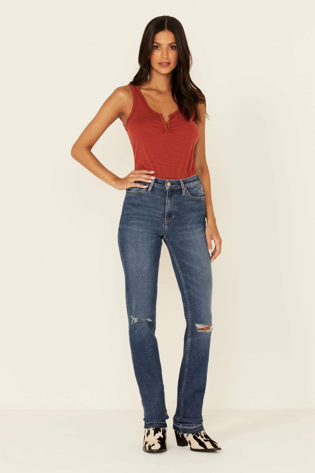 Idyllwind Going Places Dark Wash Straight Leg Jeans Dark Blue