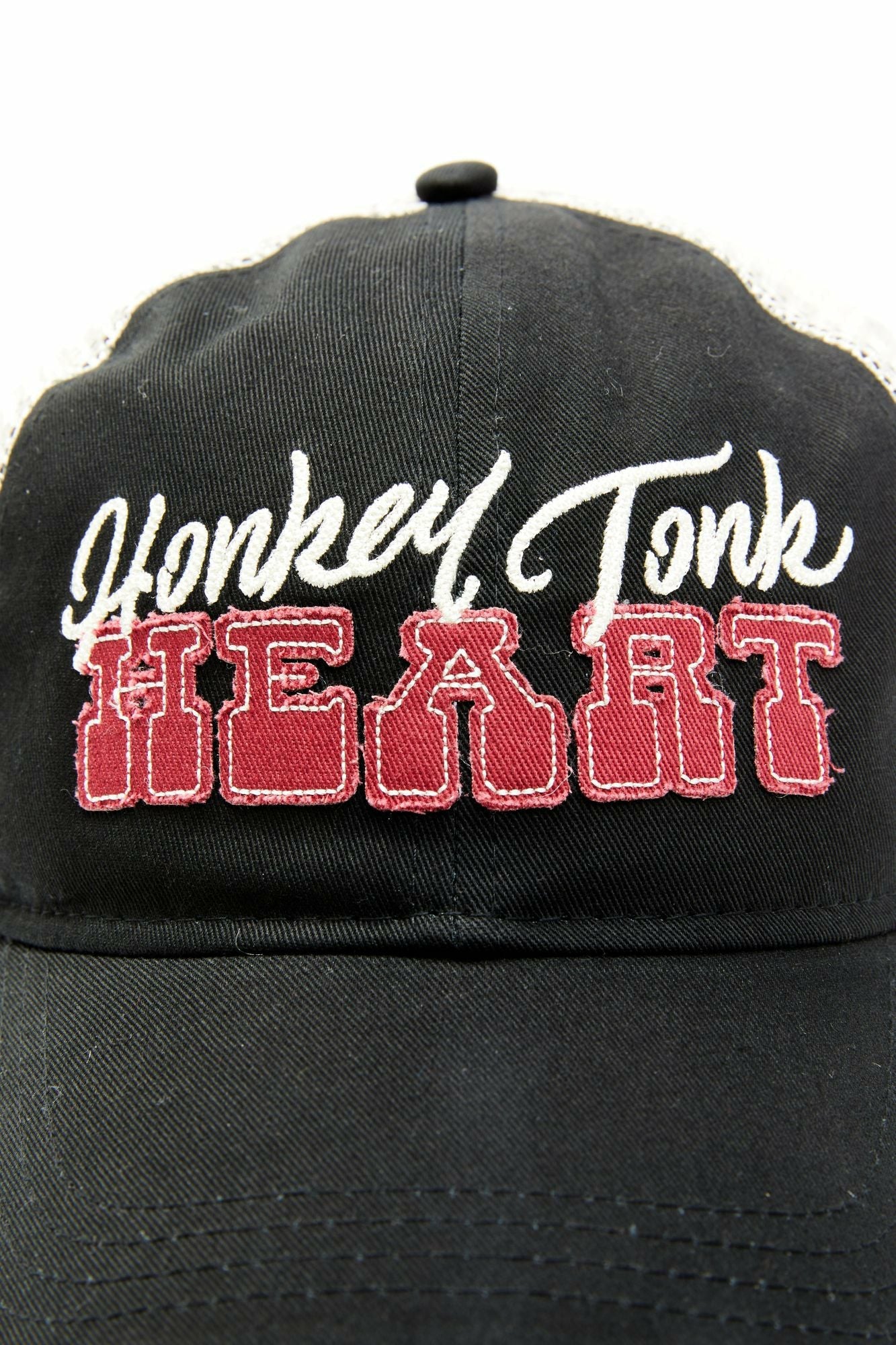 Idyllwind Honky Tonk Heart Embroidered Mesh-Back Baseball Hat Black