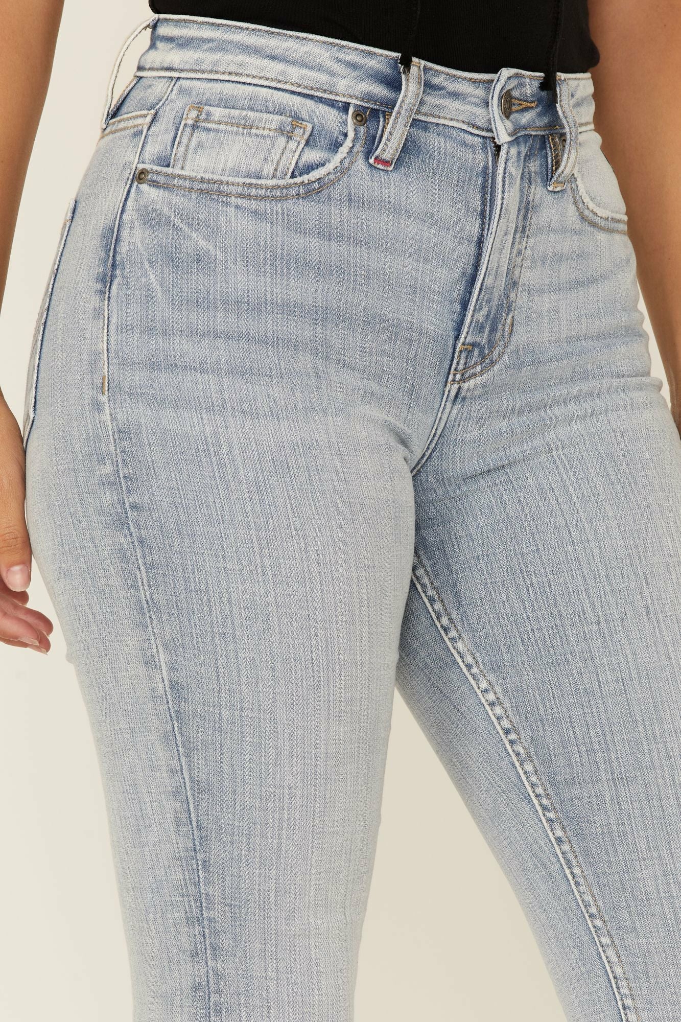 Idyllwind Light Wash Mustang High Risin Released Hem Flare Jeans Light Blue