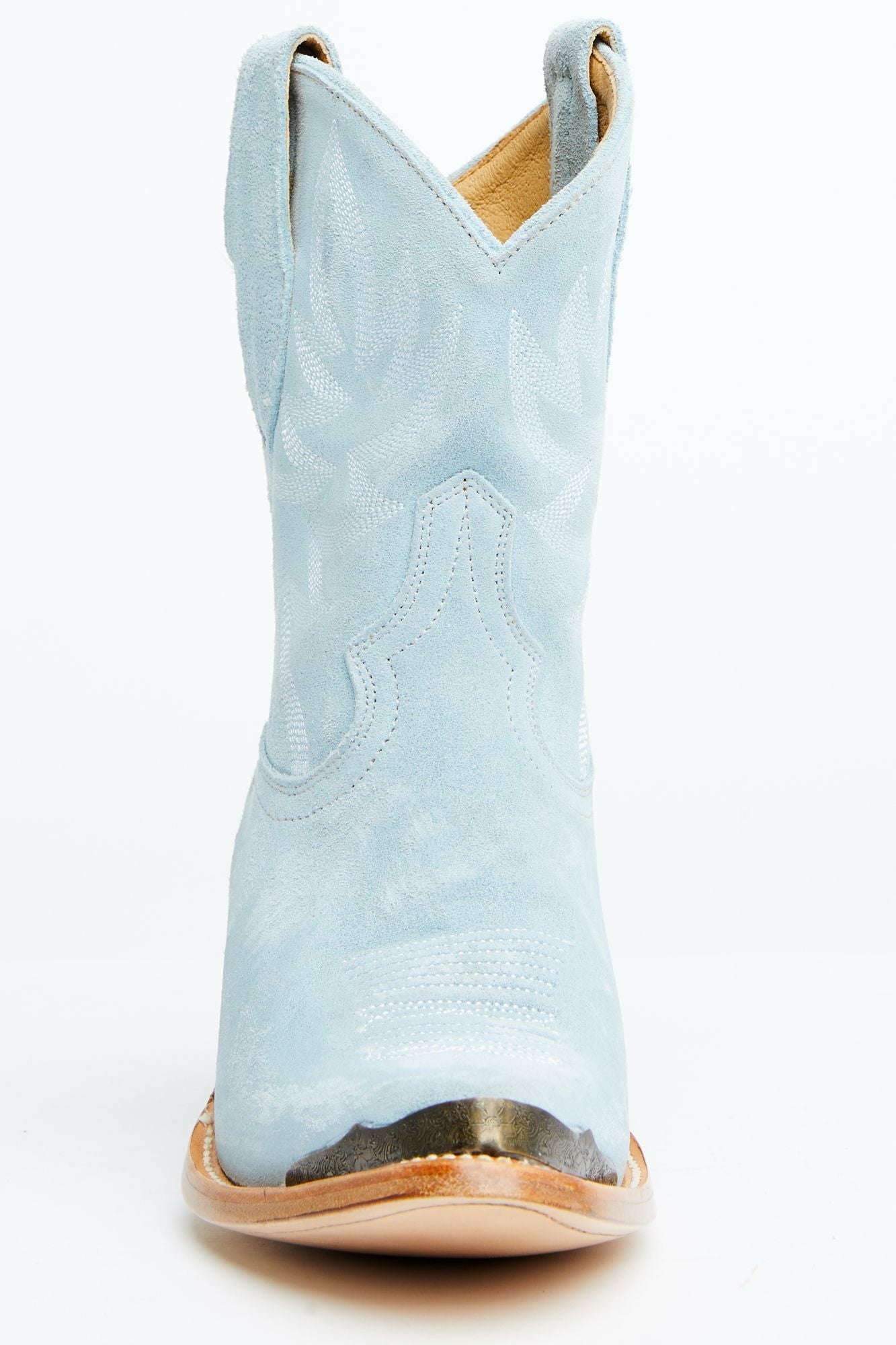 Idyllwind Wheels Blue Suede Western Booties - Round Toe Light Blue