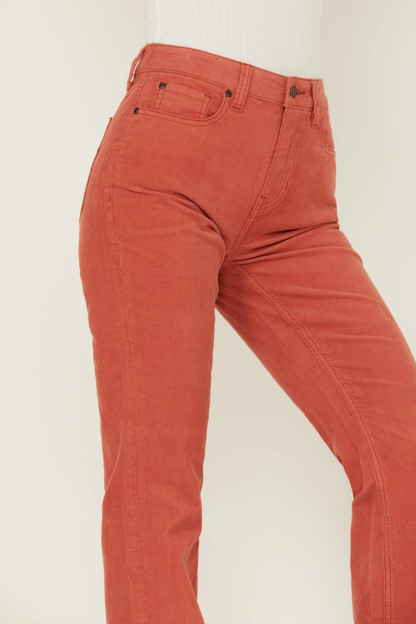 Idyllwind High Risin' Hot Sauce Stretch Signature Back Pockets Flare Corduroy Jeans Brick Red