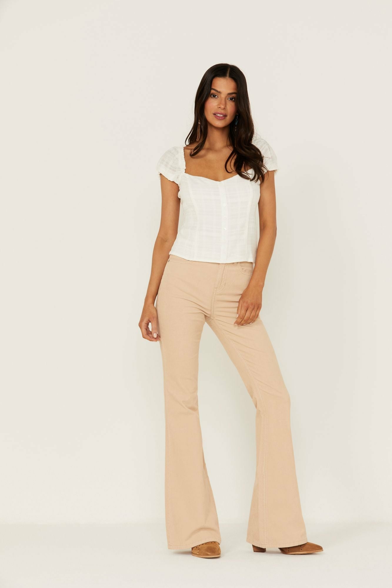 Idyllwind High Risin' Irish Cream Signature Back Pockets Corduroy Flare Jeans Sand