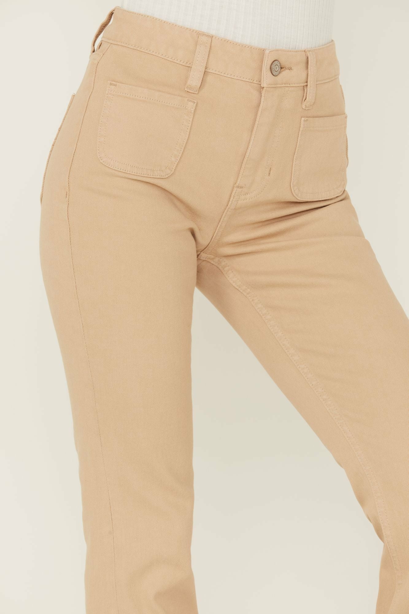 Idyllwind High Risin' Irish Cream Wash Stretch Front Patch Pocket Flare Jeans Sand