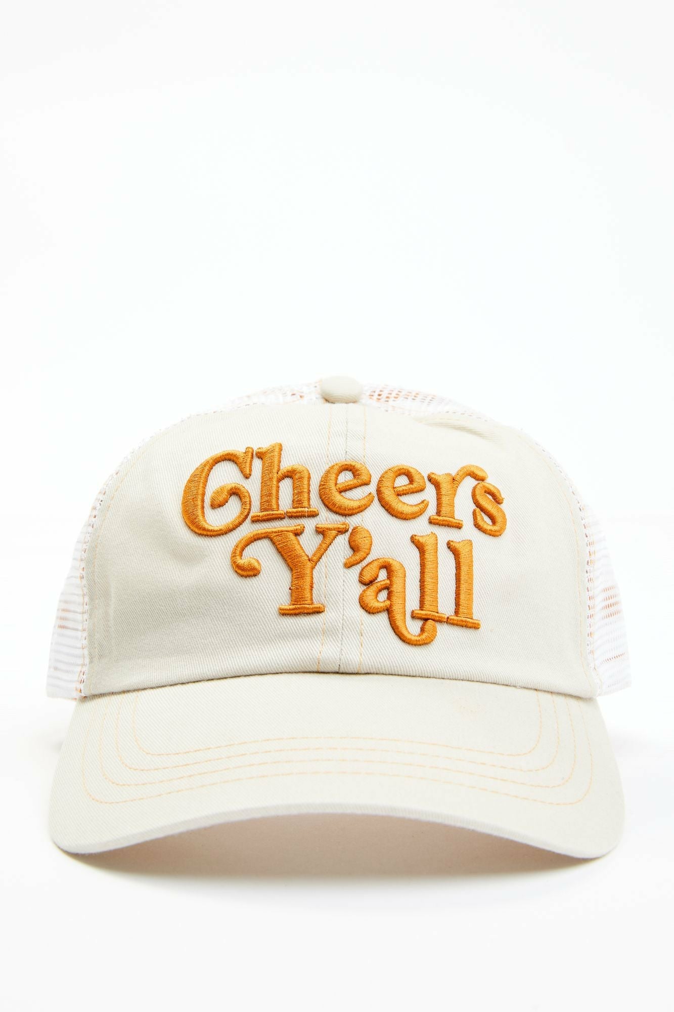 Idyllwind Cheers Ya'll Embroidered Mesh-Back Baseball Hat Beige/khaki