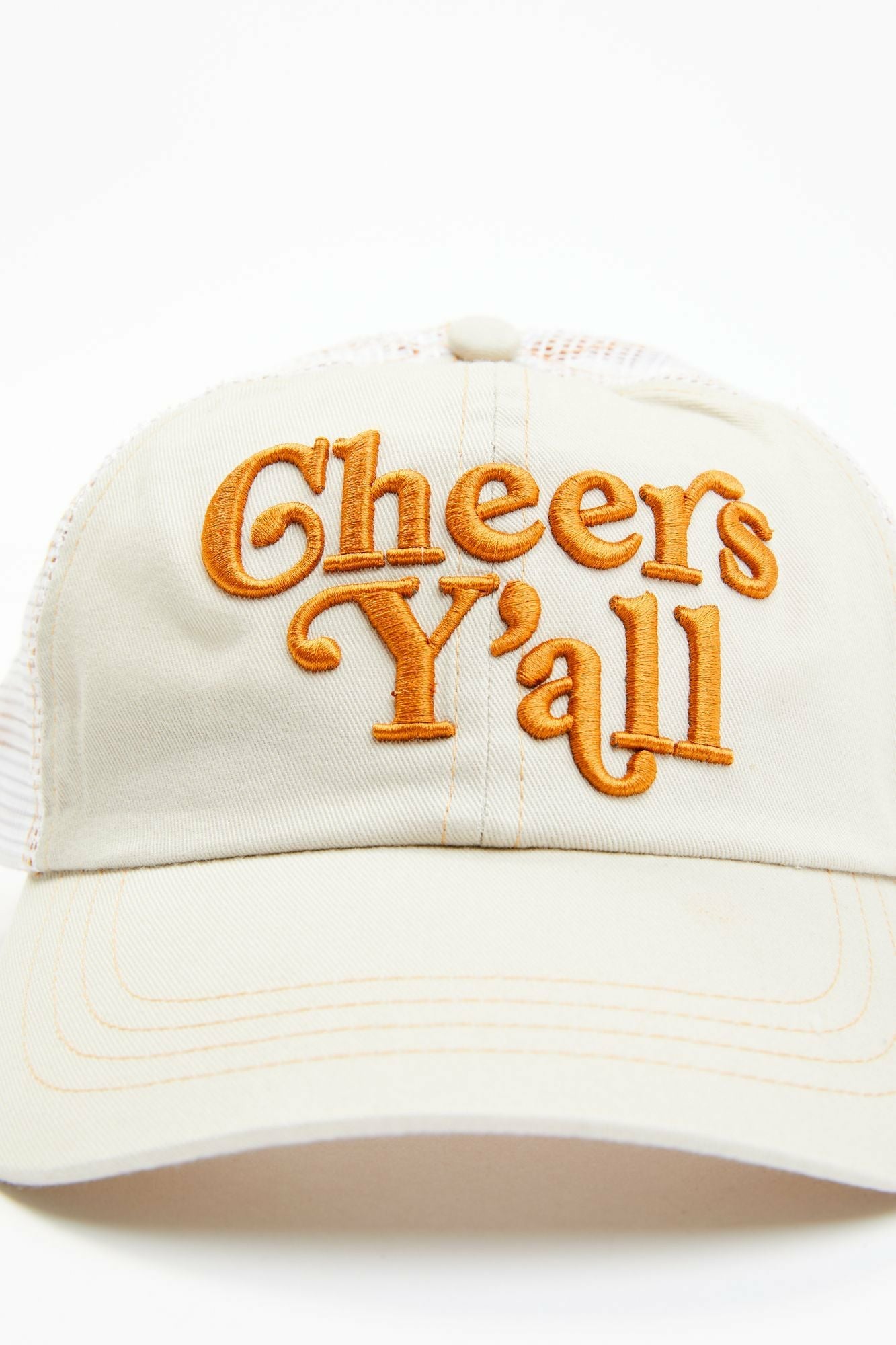 Idyllwind Cheers Ya'll Embroidered Mesh-Back Baseball Hat Beige/khaki