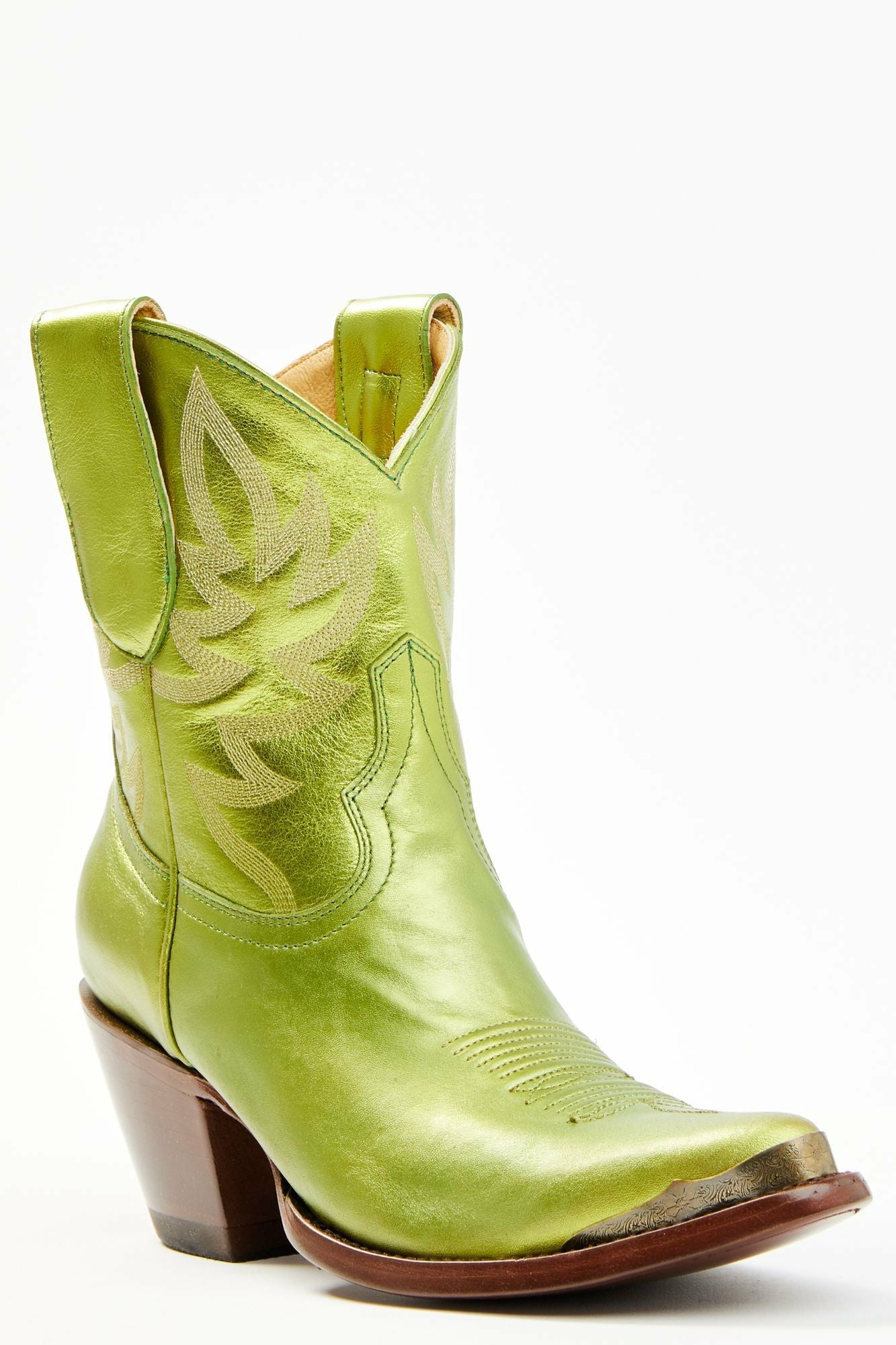 Idyllwind Envy Metallic Green Fashion Leather Western Booties - Round Toe Green