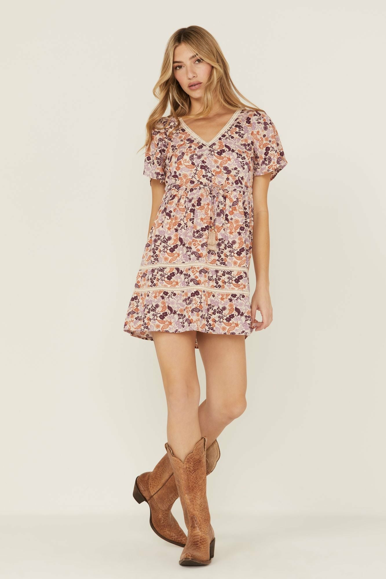 Idyllwind Blossom Court Floral Dress Lavender