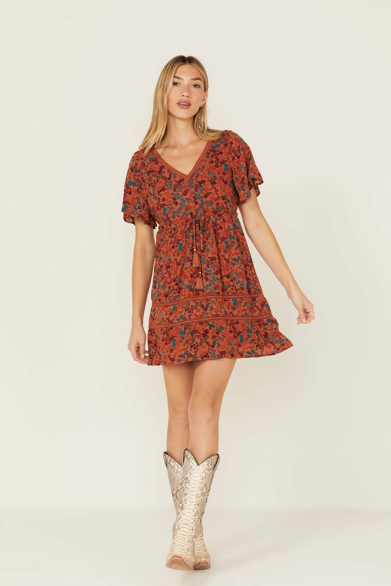 Idyllwind Blossom Court Dress Pecan