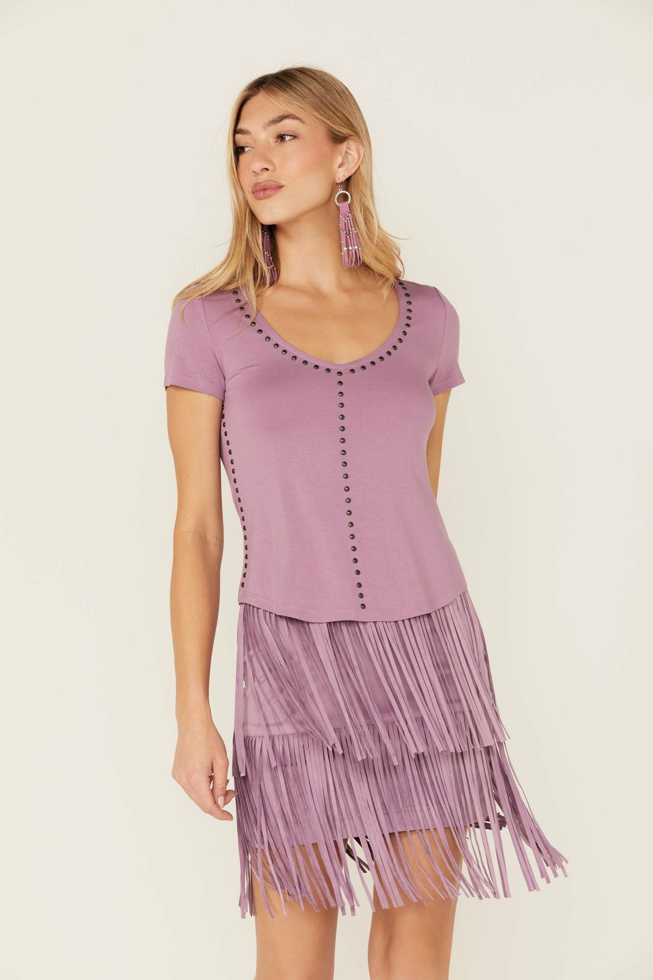 Idyllwind Honky Tonk Studded Top Lavender