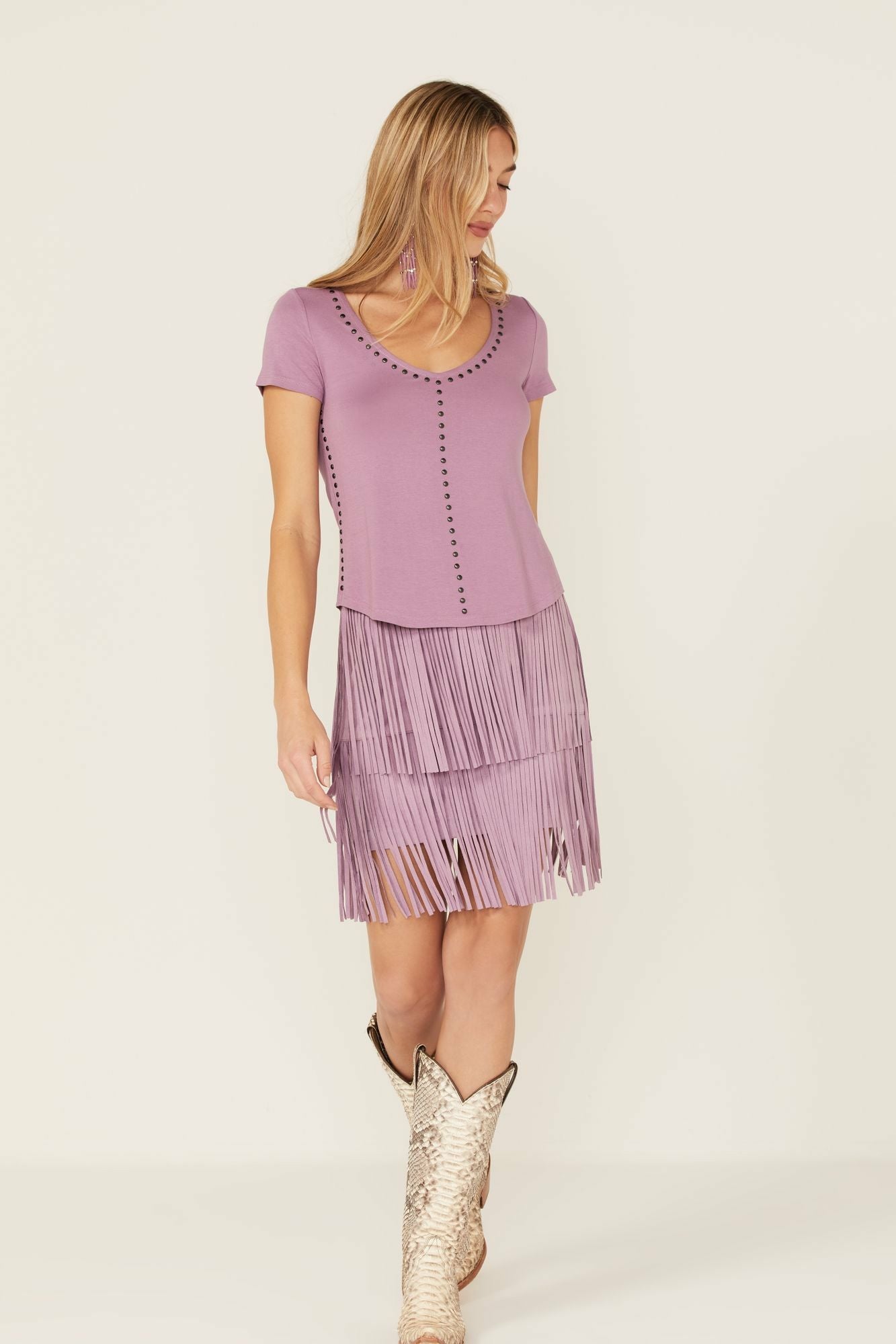 Idyllwind Honky Tonk Studded Top Lavender