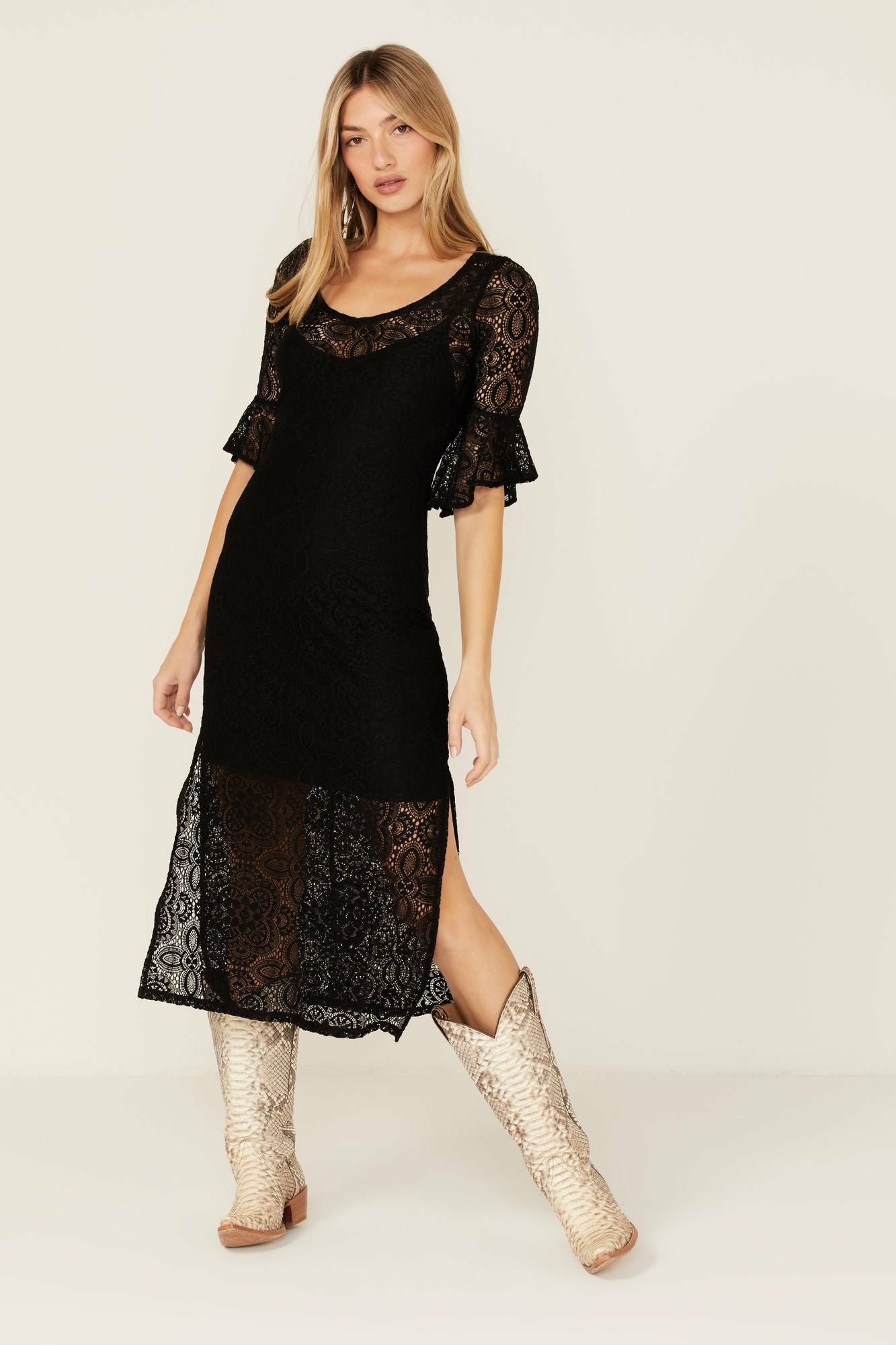 Idyllwind Firefly Road Lace Maxi Dress Black