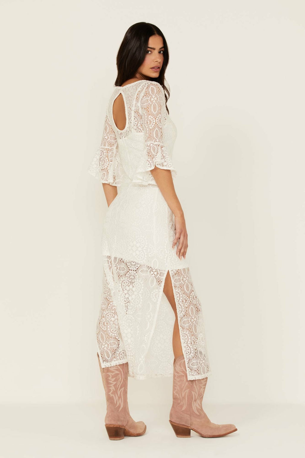 Idyllwind Firefly Road Lace Maxi Dress White