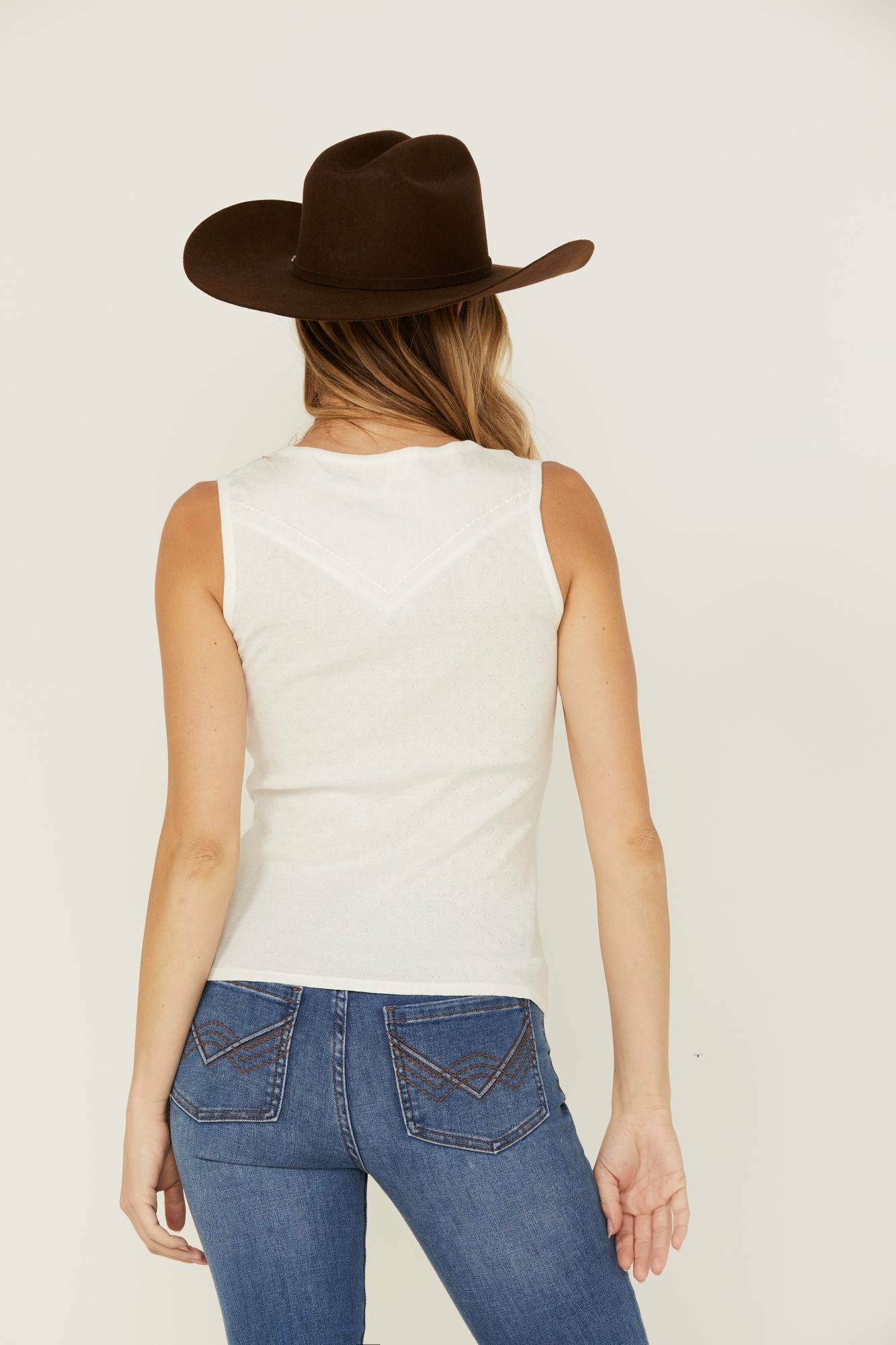 Idyllwind Hillside Road Henley Tank Top Ivory