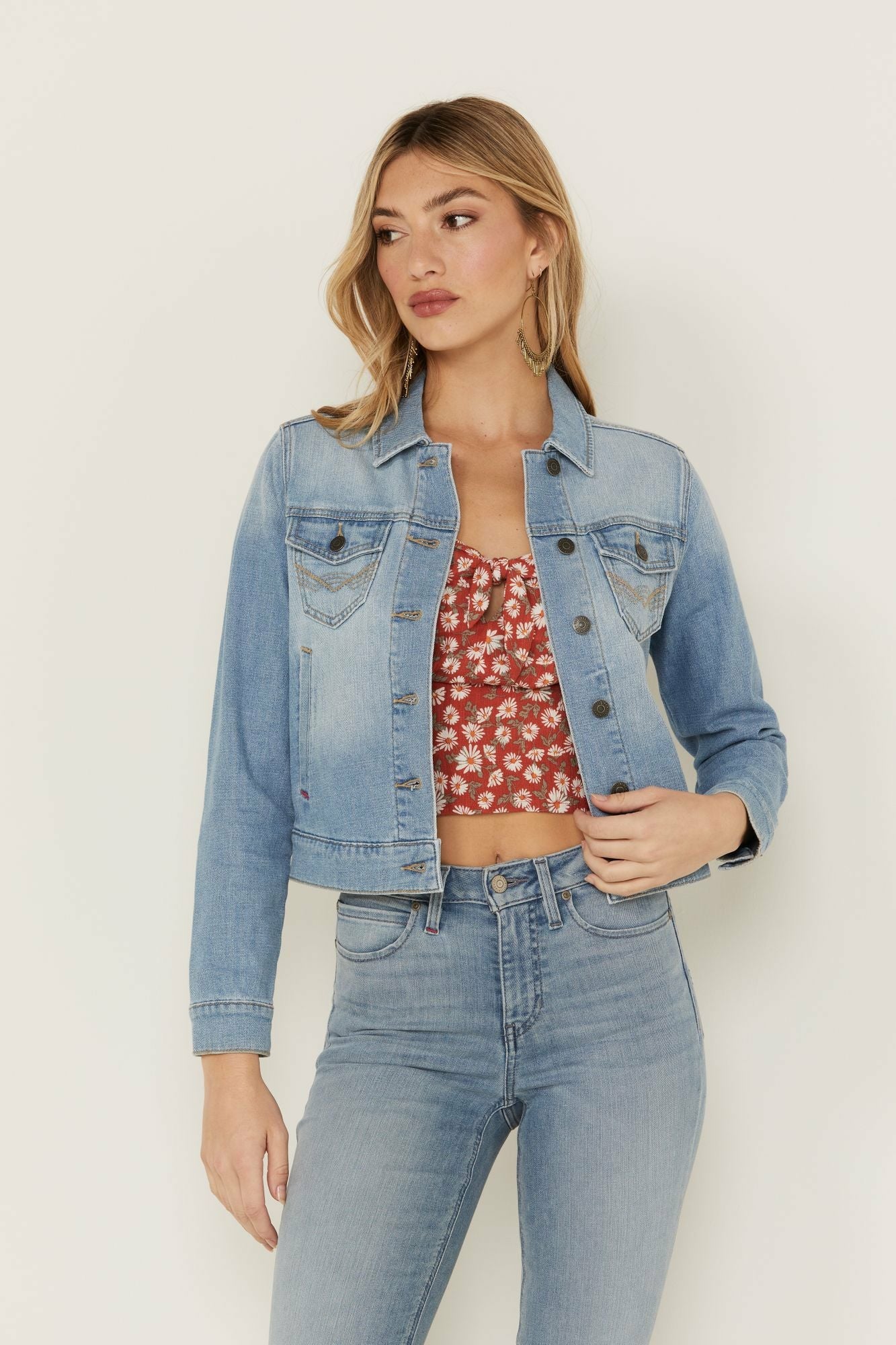 Idyllwind Signature Classic Grapevine Wash Denim Jacket Light Wash