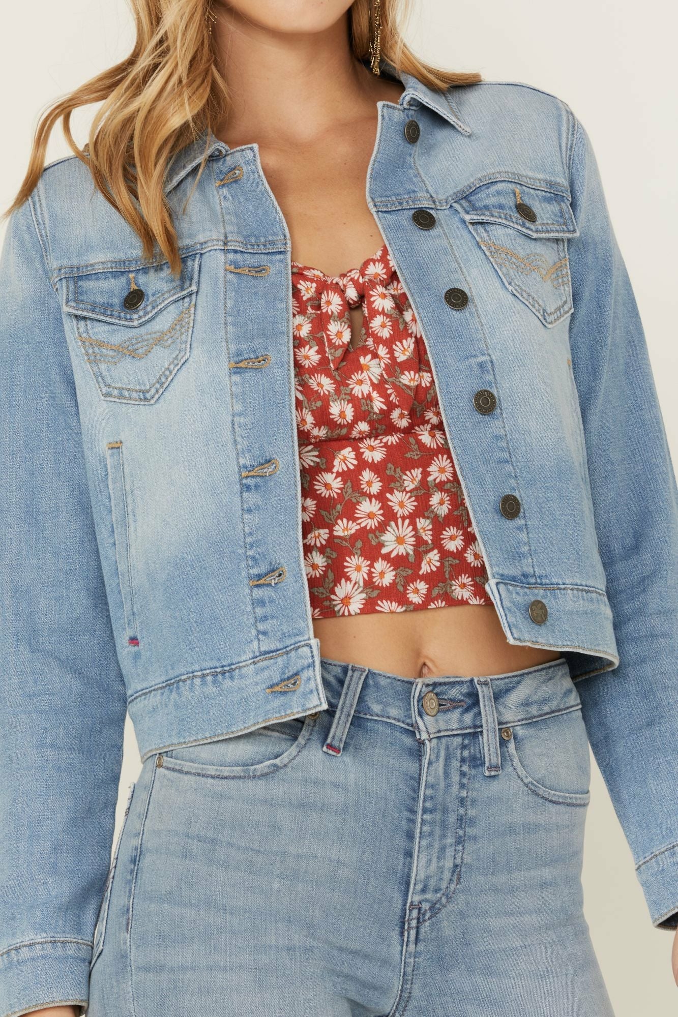 Idyllwind Signature Classic Grapevine Wash Denim Jacket Light Wash
