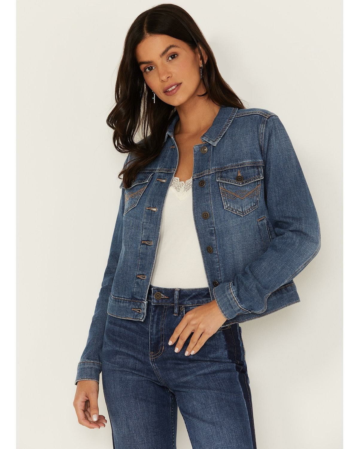Idyllwind Signature Classic Grapevine Wash Denim Jacket Light Wash
