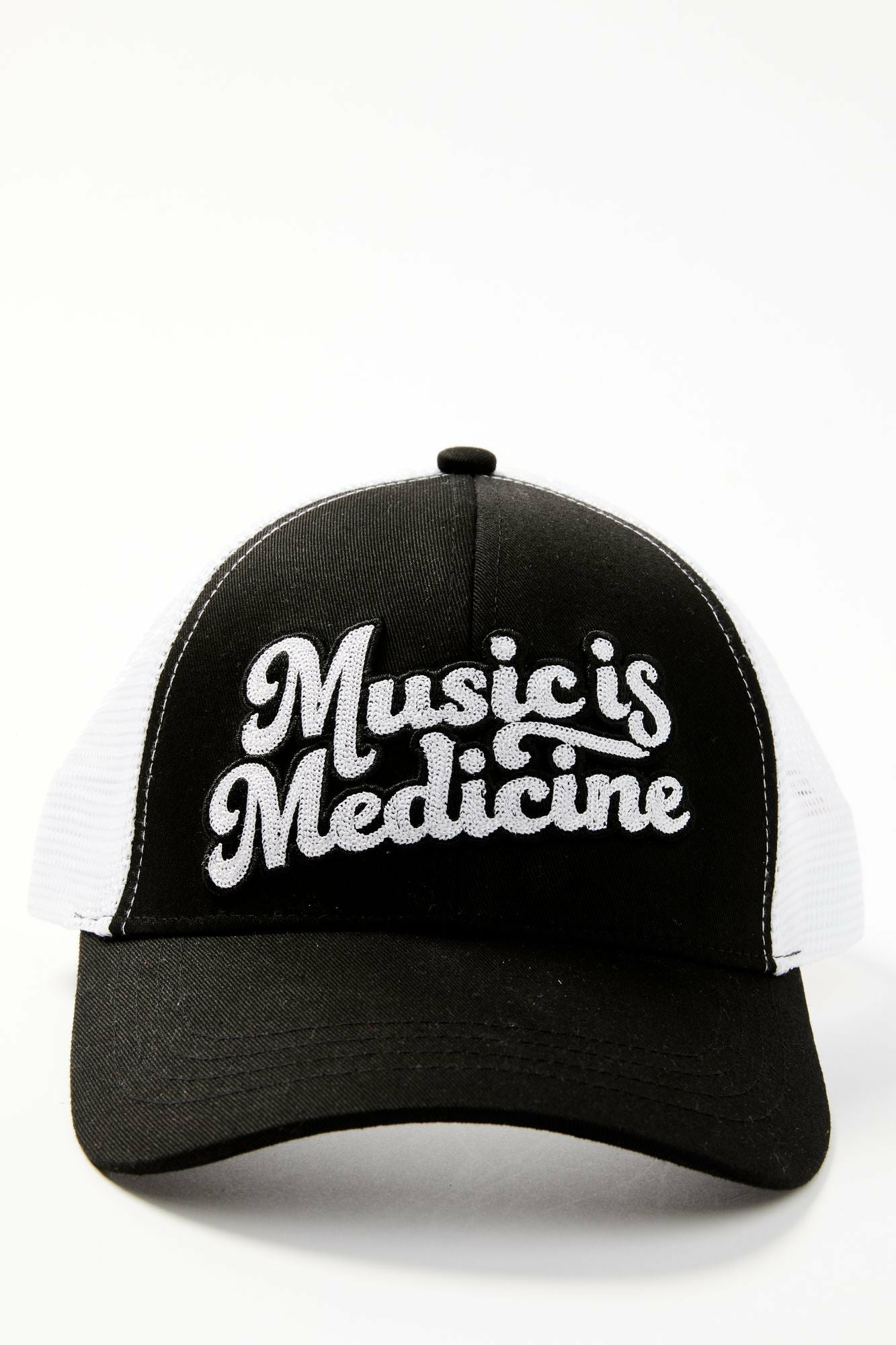 Idyllwind Music Is Medicine Embroidered Mesh Back Baseball Hat Black