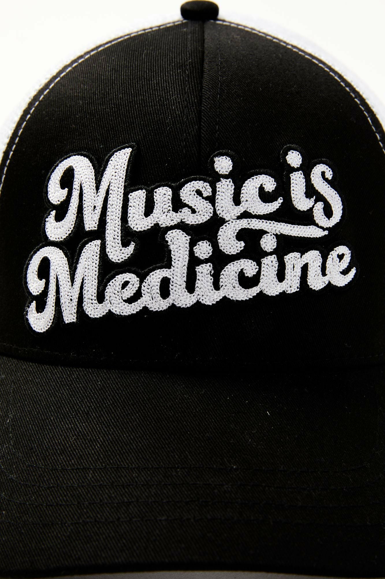 Idyllwind Music Is Medicine Embroidered Mesh Back Baseball Hat Black