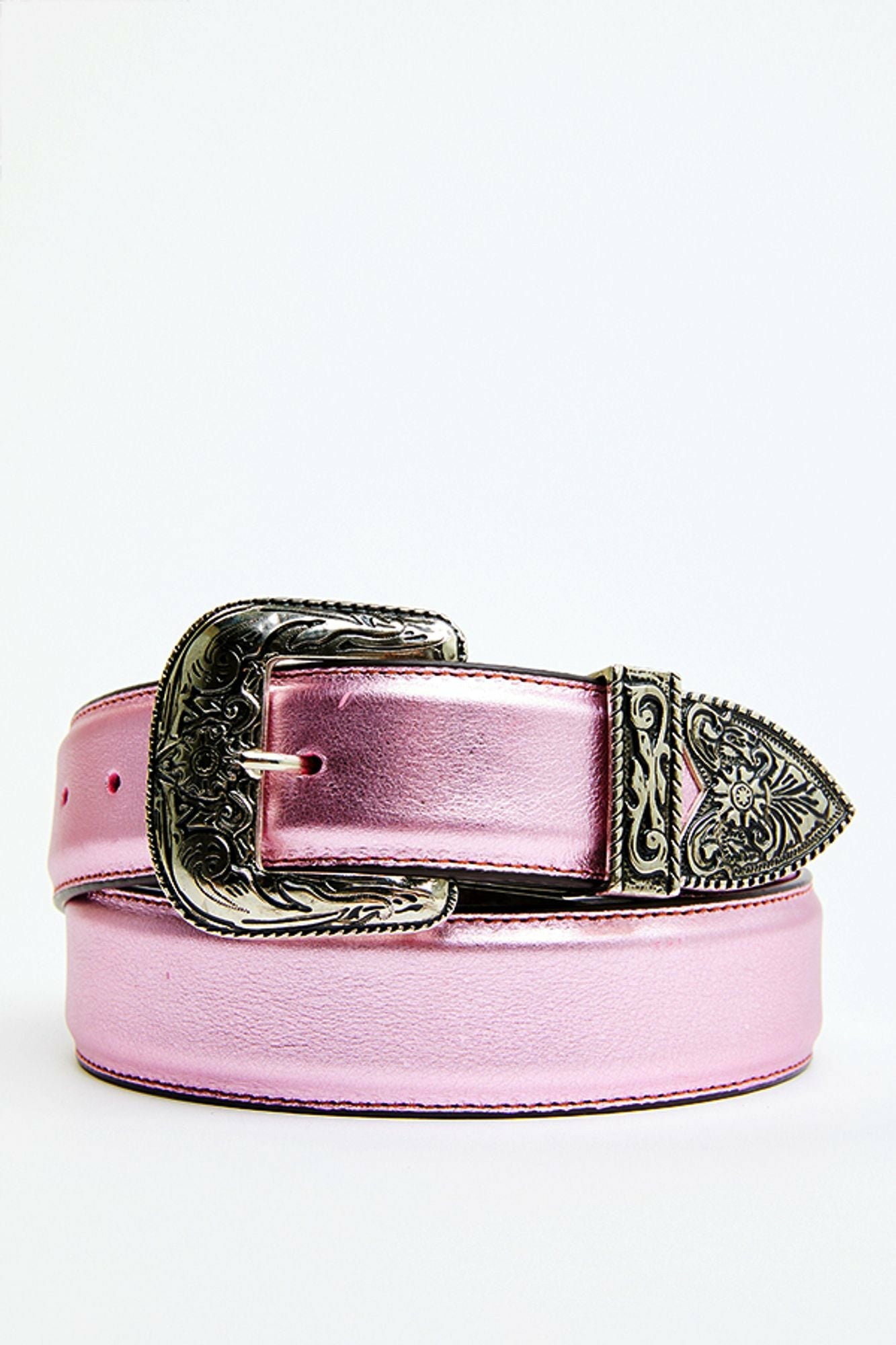Idyllwind Metallic Etched Western Belt Medium Pink