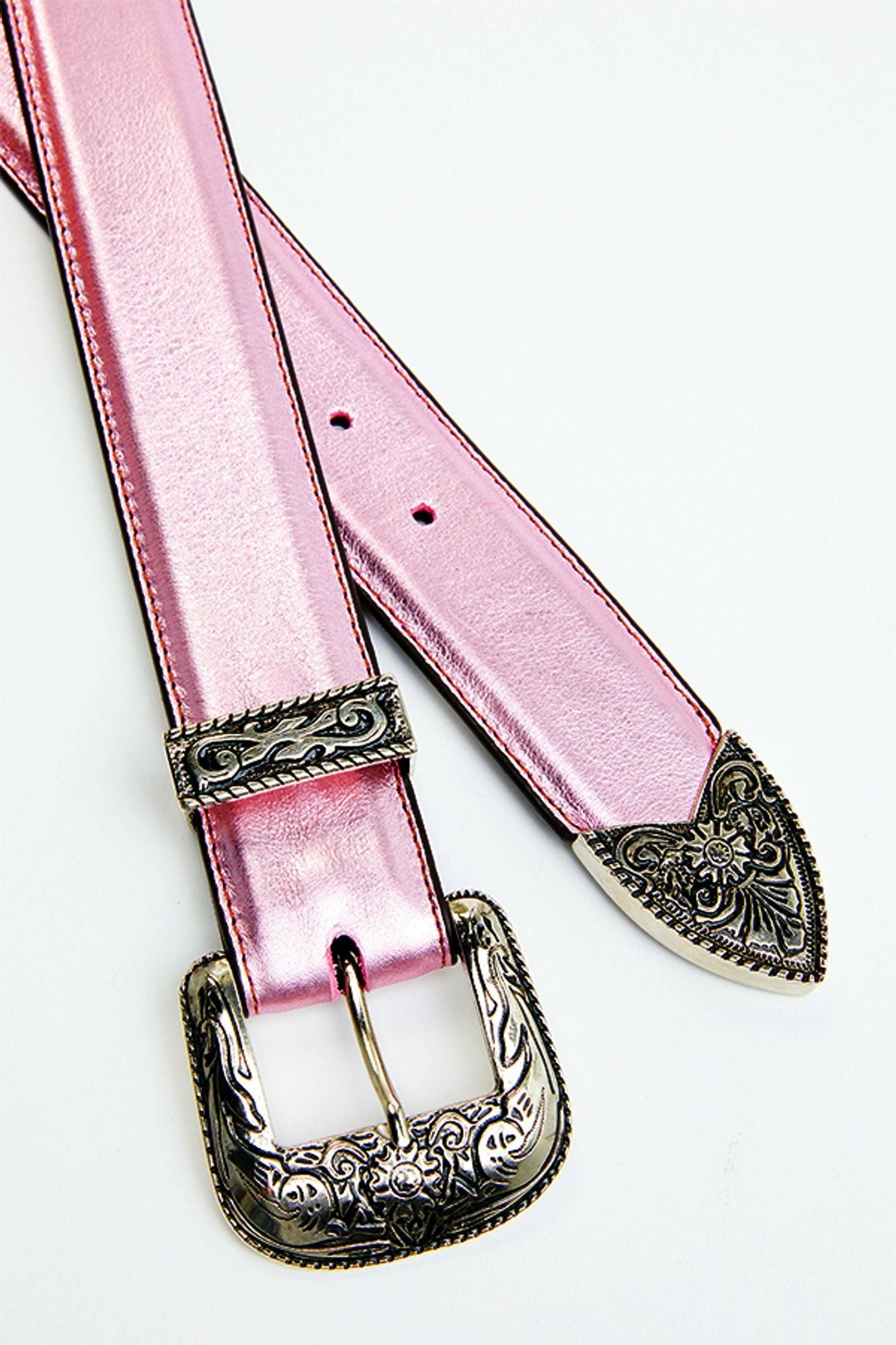 Idyllwind Metallic Etched Western Belt Medium Pink
