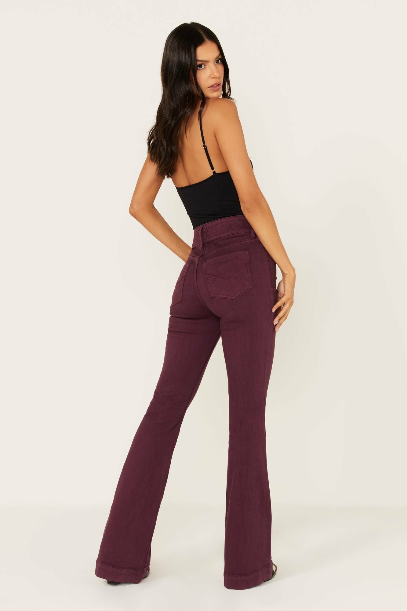 Idyllwind High Rise Flap Pocket Outlaw Flare Jeans Purple