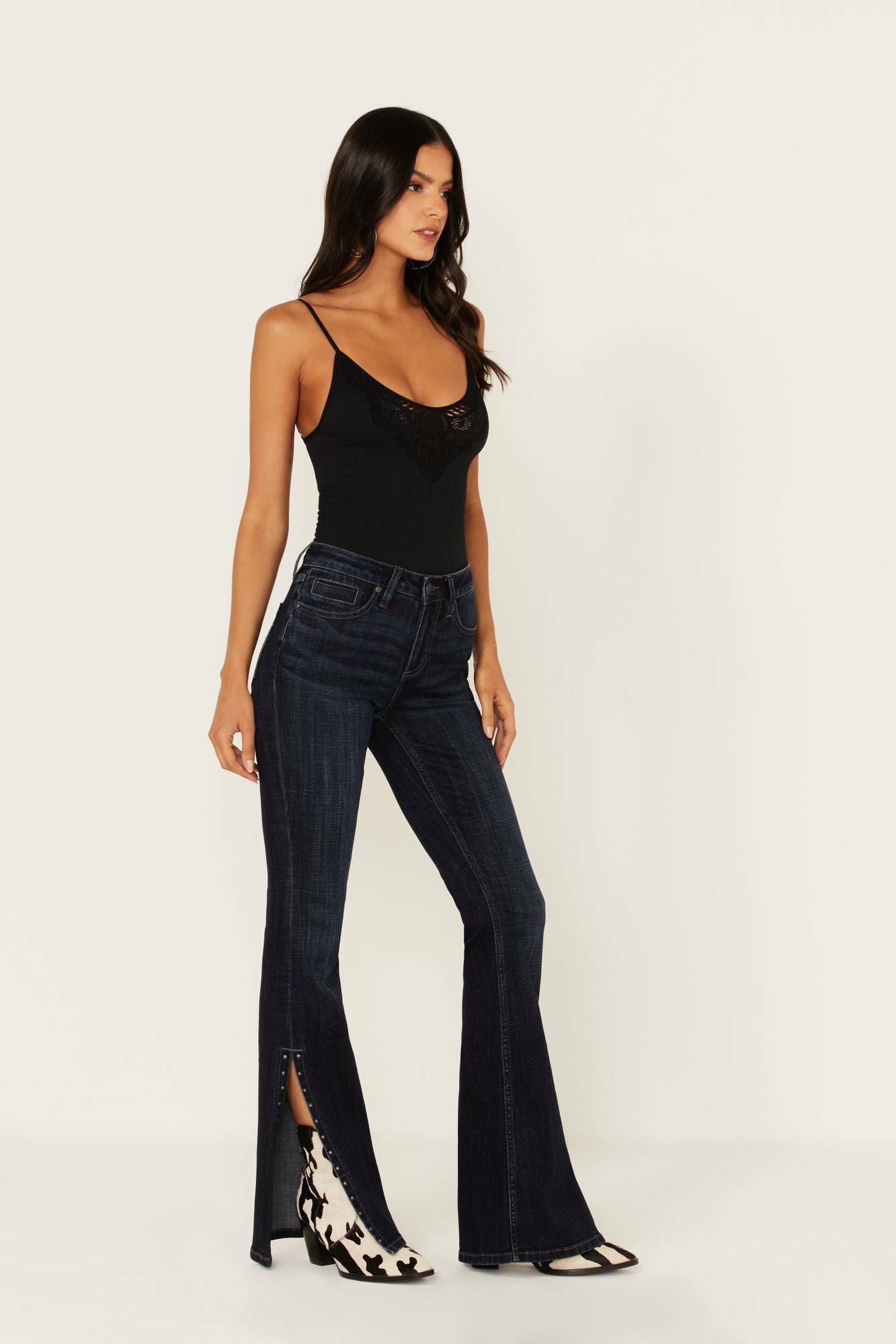 Idyllwind Hickory Place Dark Wash High Risin' Slit Bootcut Jeans Dark Wash