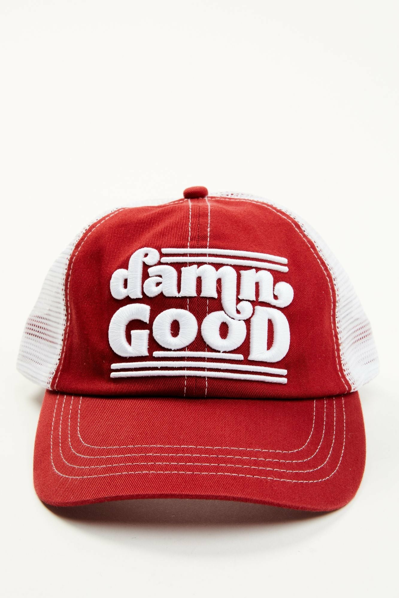 Idyllwind Damn Good Embroidered Mesh-Back Baseball Hat Red