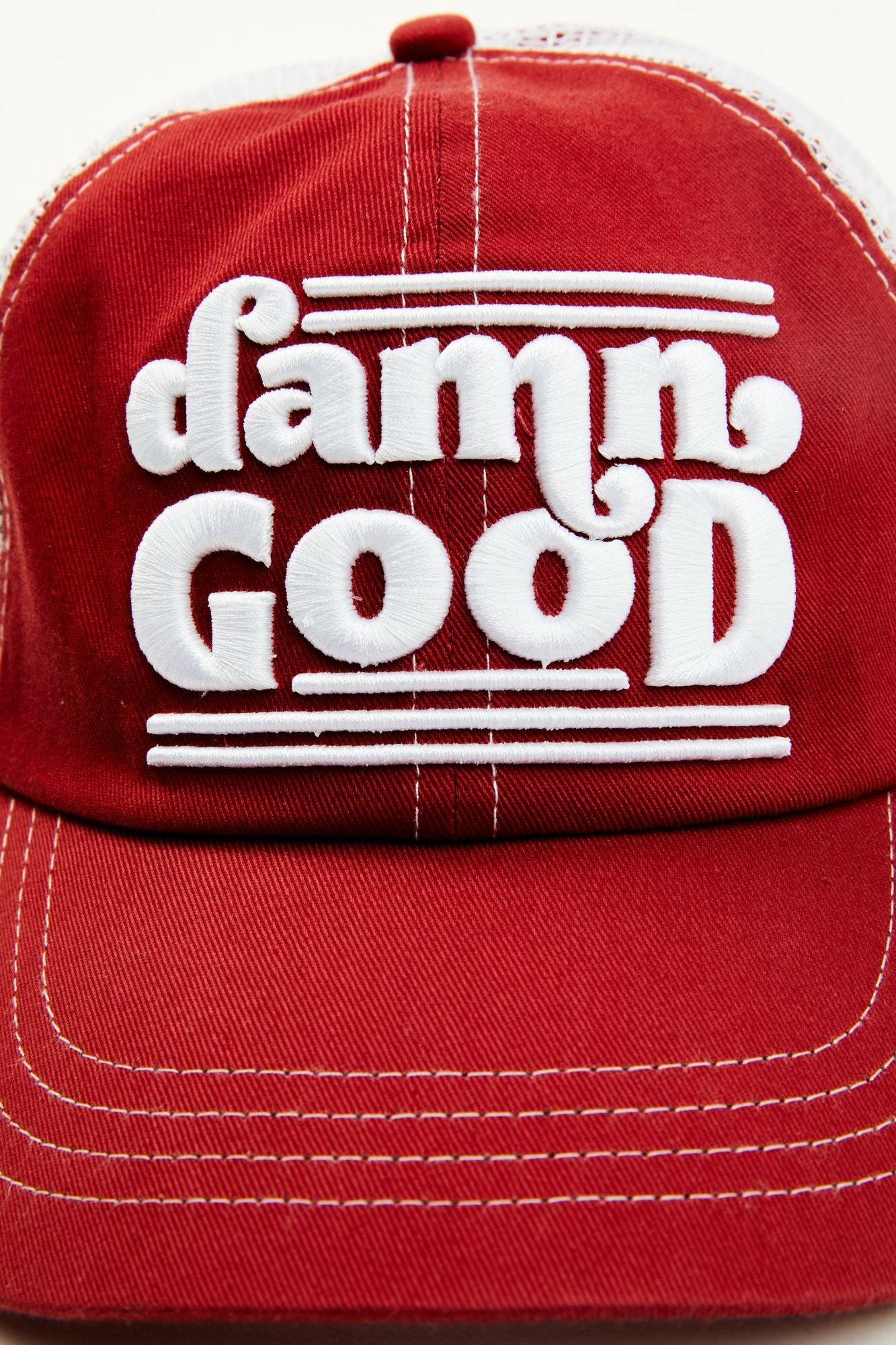 Idyllwind Damn Good Embroidered Mesh-Back Baseball Hat Red