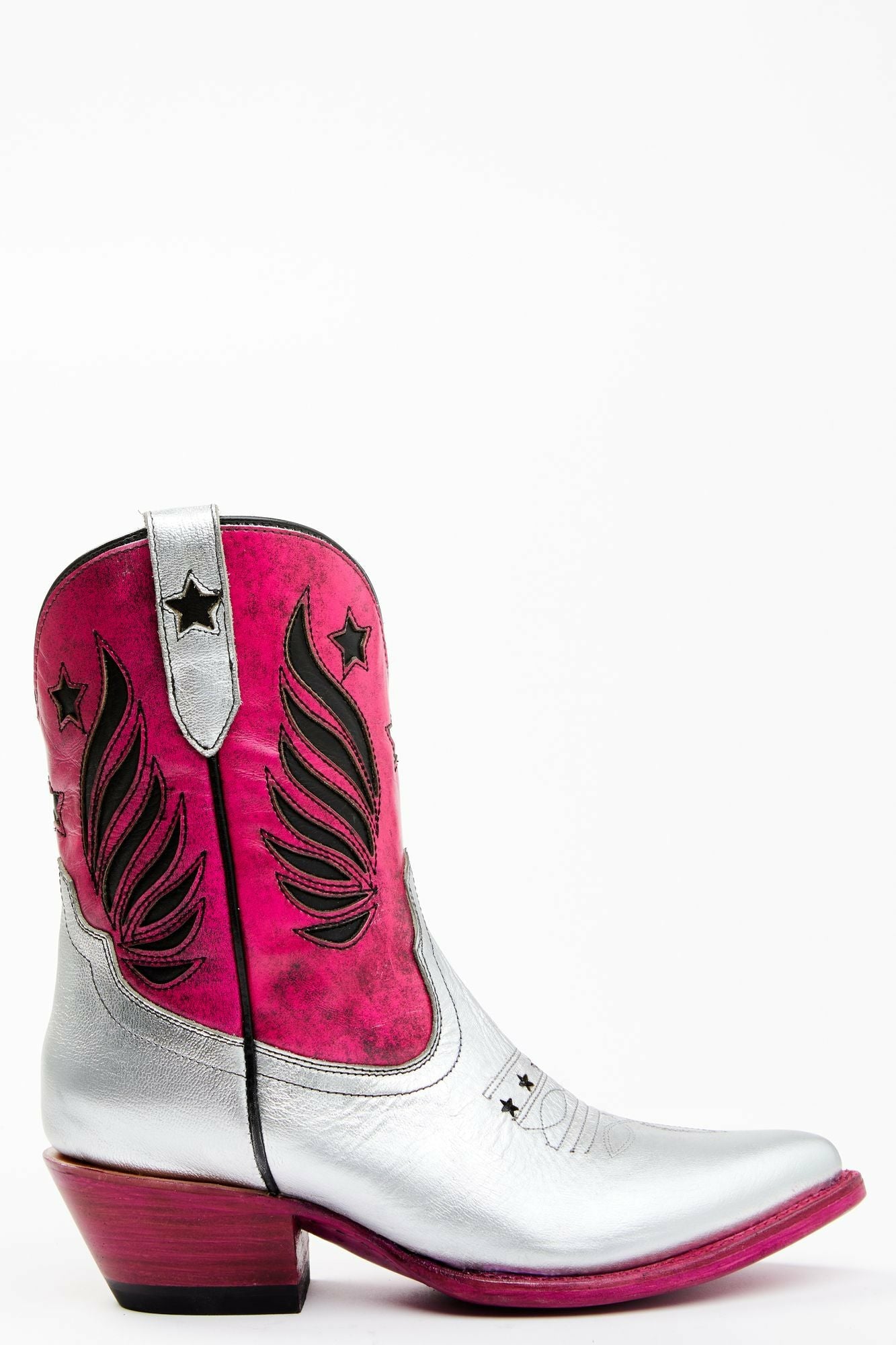 Idyllwind Metallic Star Inlay Roadie Western Booties - Round Toe Pink
