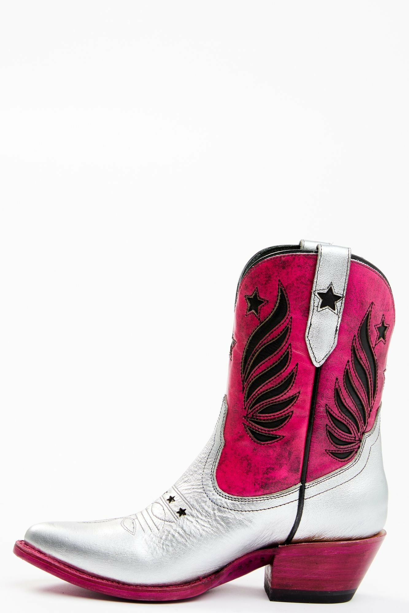 Idyllwind Metallic Star Inlay Roadie Western Booties - Round Toe Pink