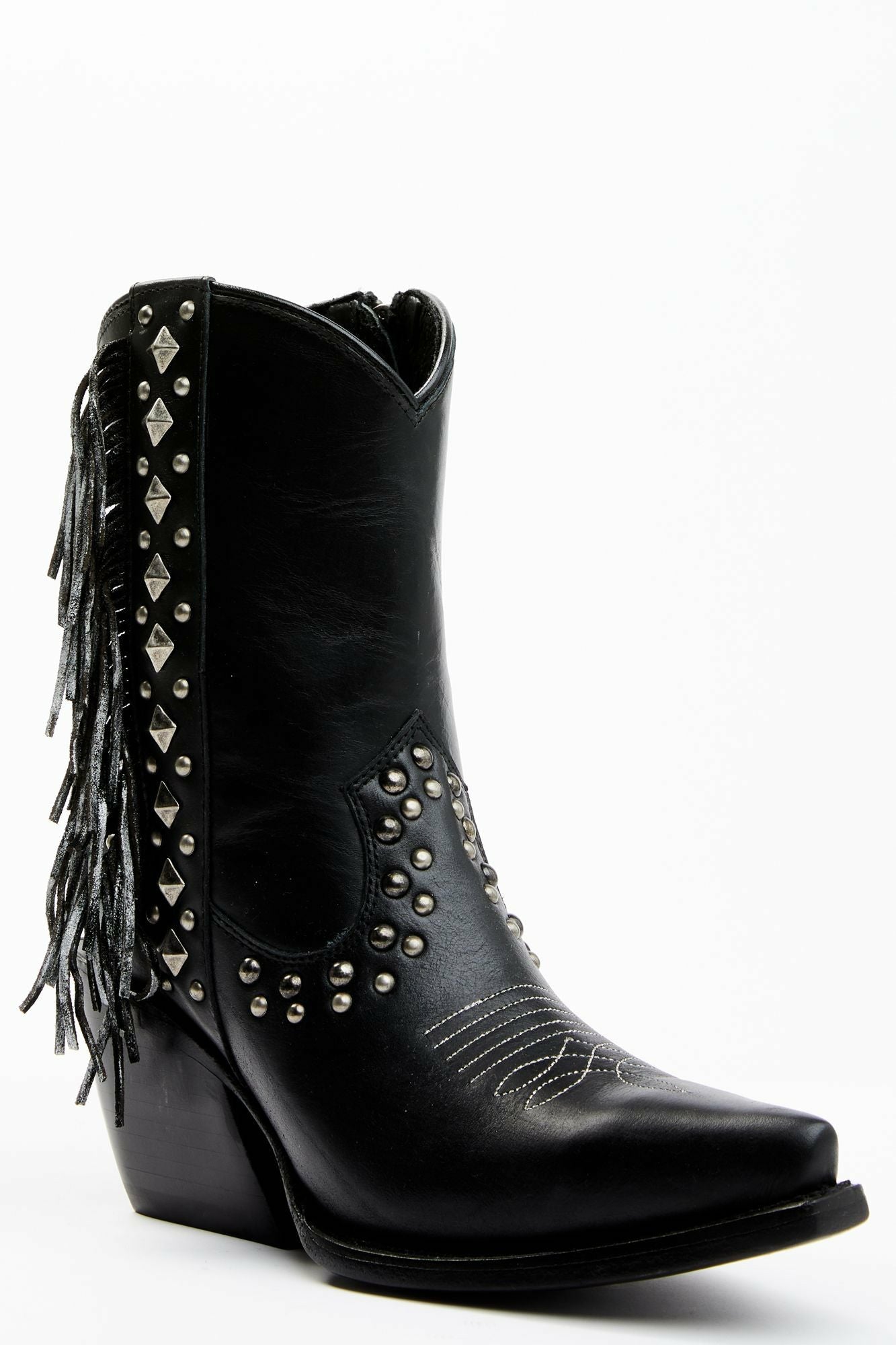 Idyllwind Studded Fringe Day Trip Cowgirl Boots - Snip Toe Black